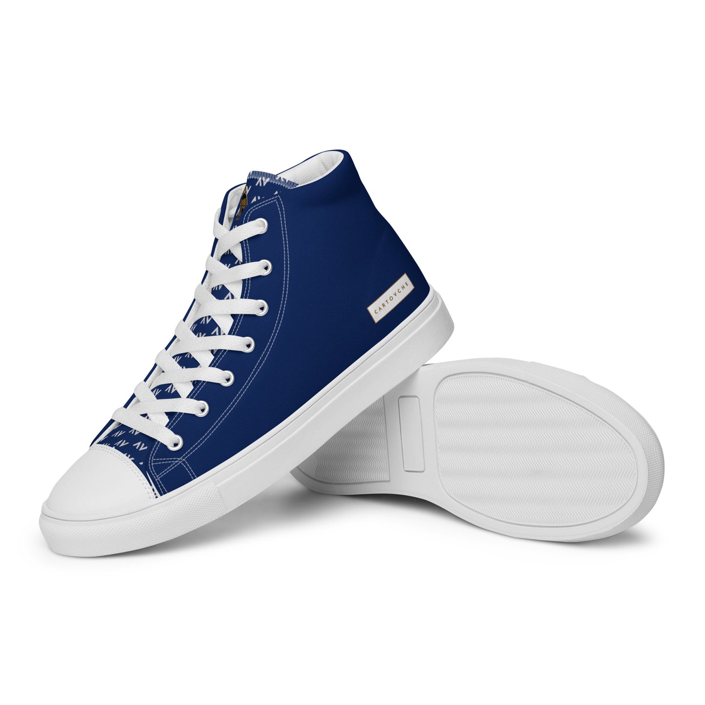 Men’s High Top Canvas Shoes | 'Cartovche Horus' (Navy & White)