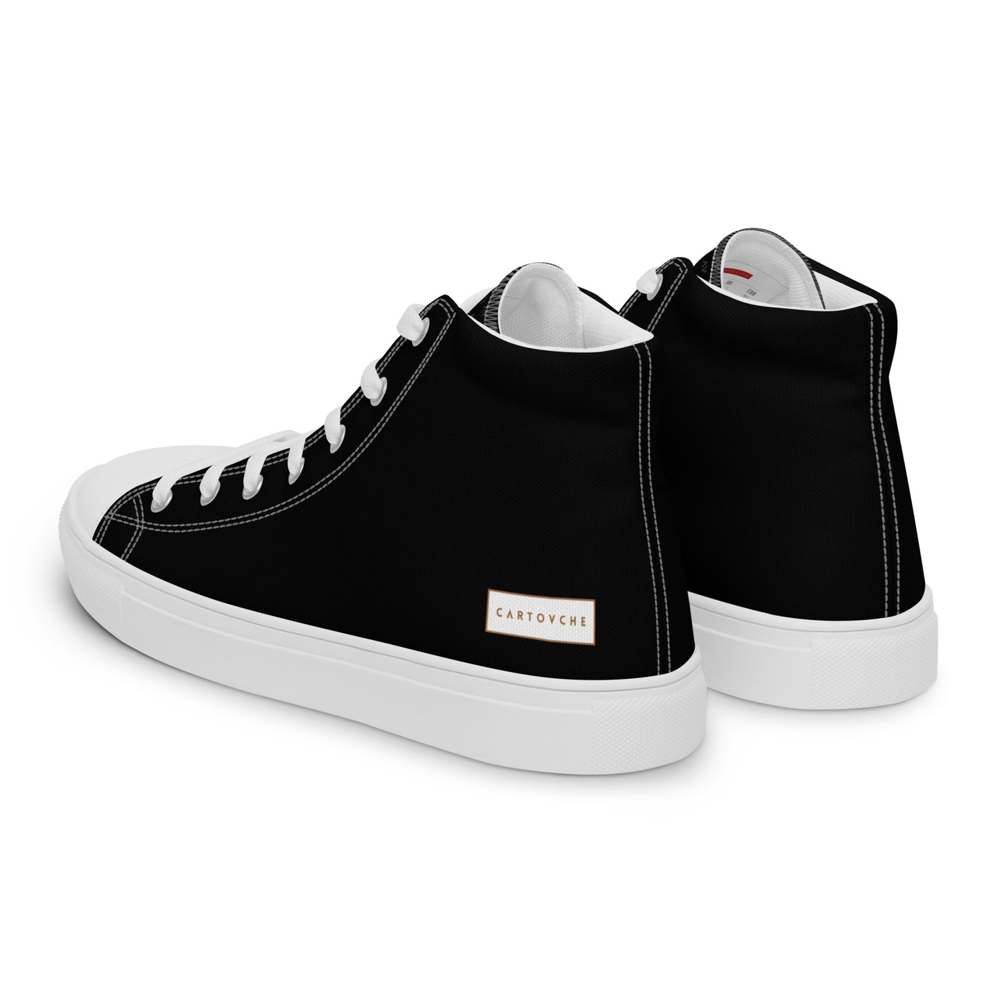 Men’s High Top Canvas Shoes | 'Cartovche Horus' (Black & White)