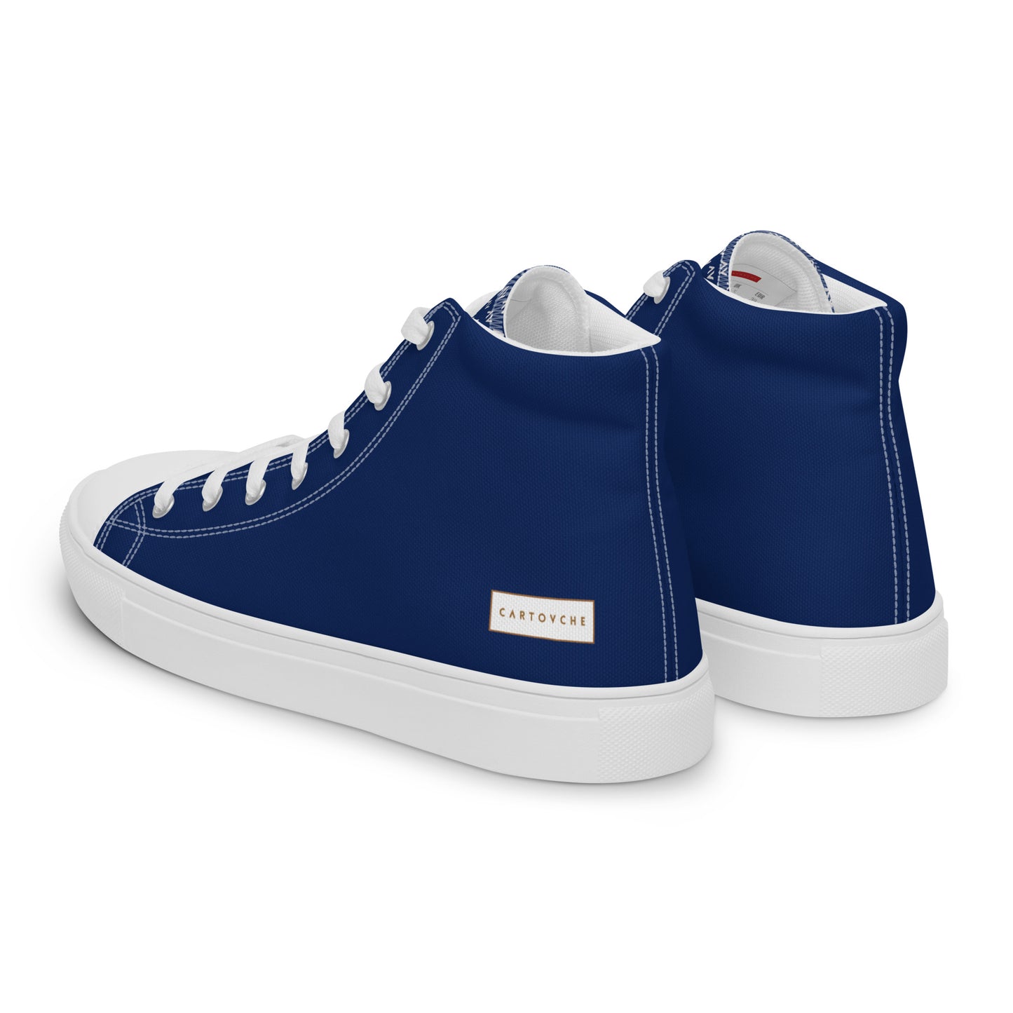 Men’s High Top Canvas Shoes | 'Cartovche Horus' (Navy & White)