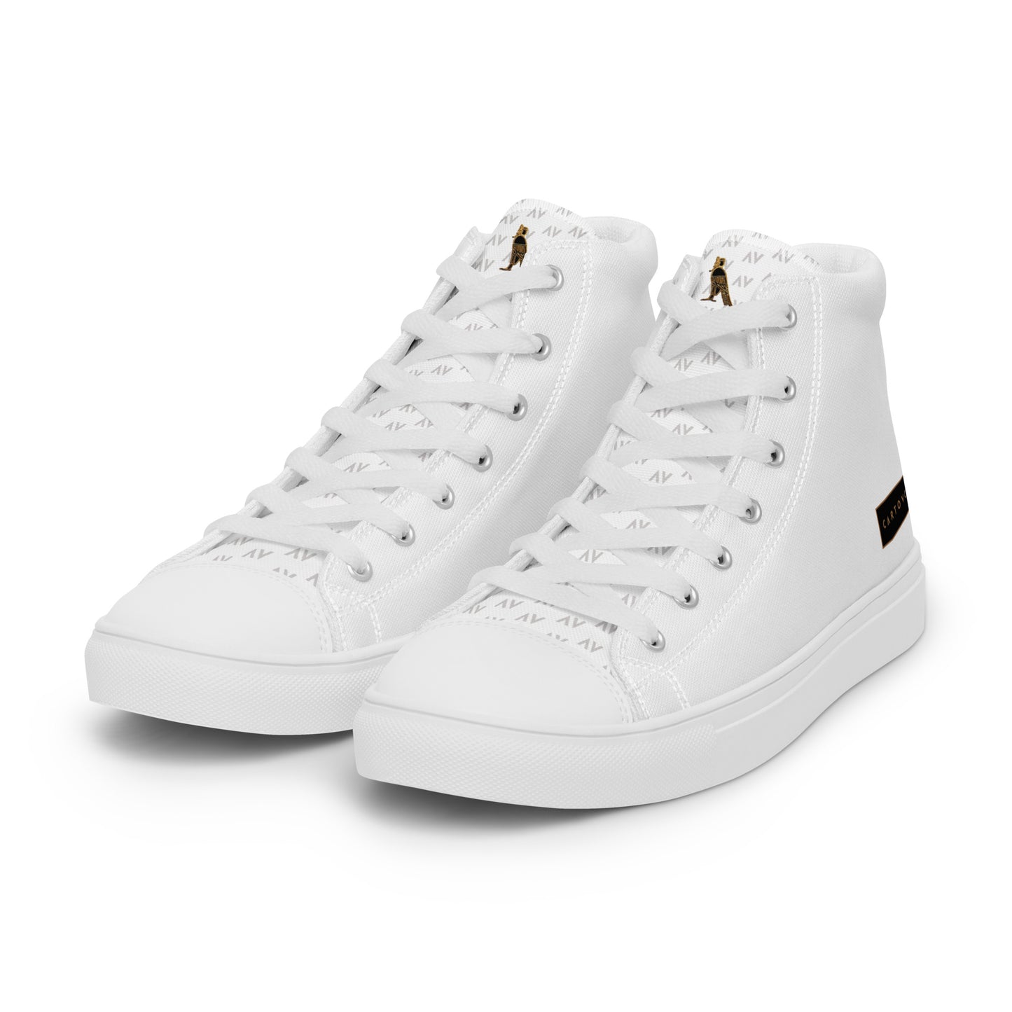 Men’s High Top Canvas Shoes | 'Cartovche Horus' (All White)