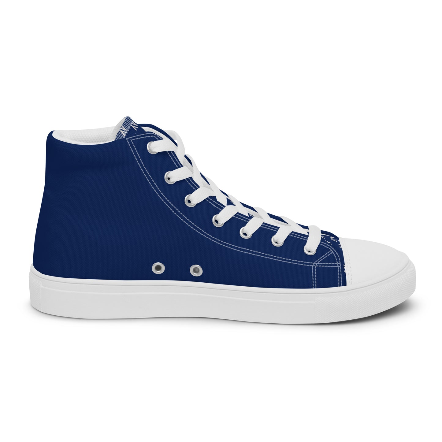 Men’s High Top Canvas Shoes | 'Cartovche Horus' (Navy & White)