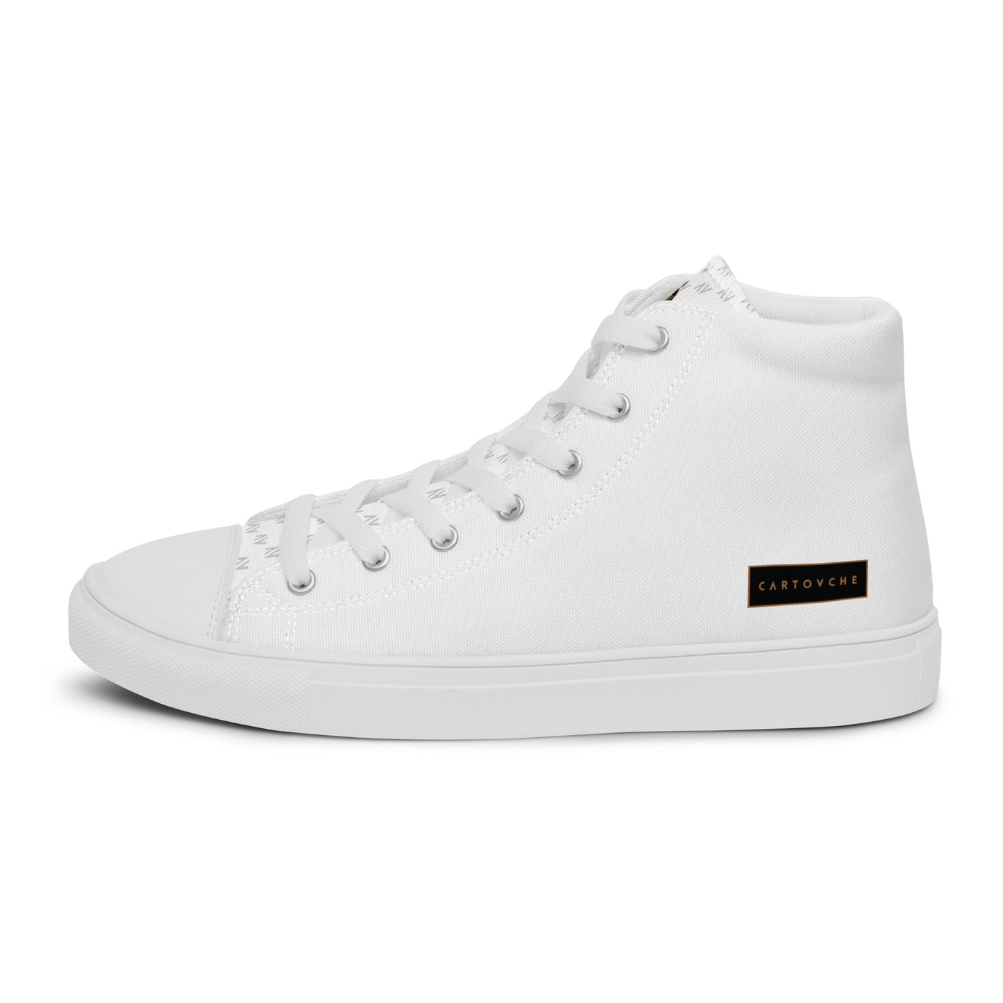 Men’s High Top Canvas Shoes | 'Cartovche Horus' (All White)