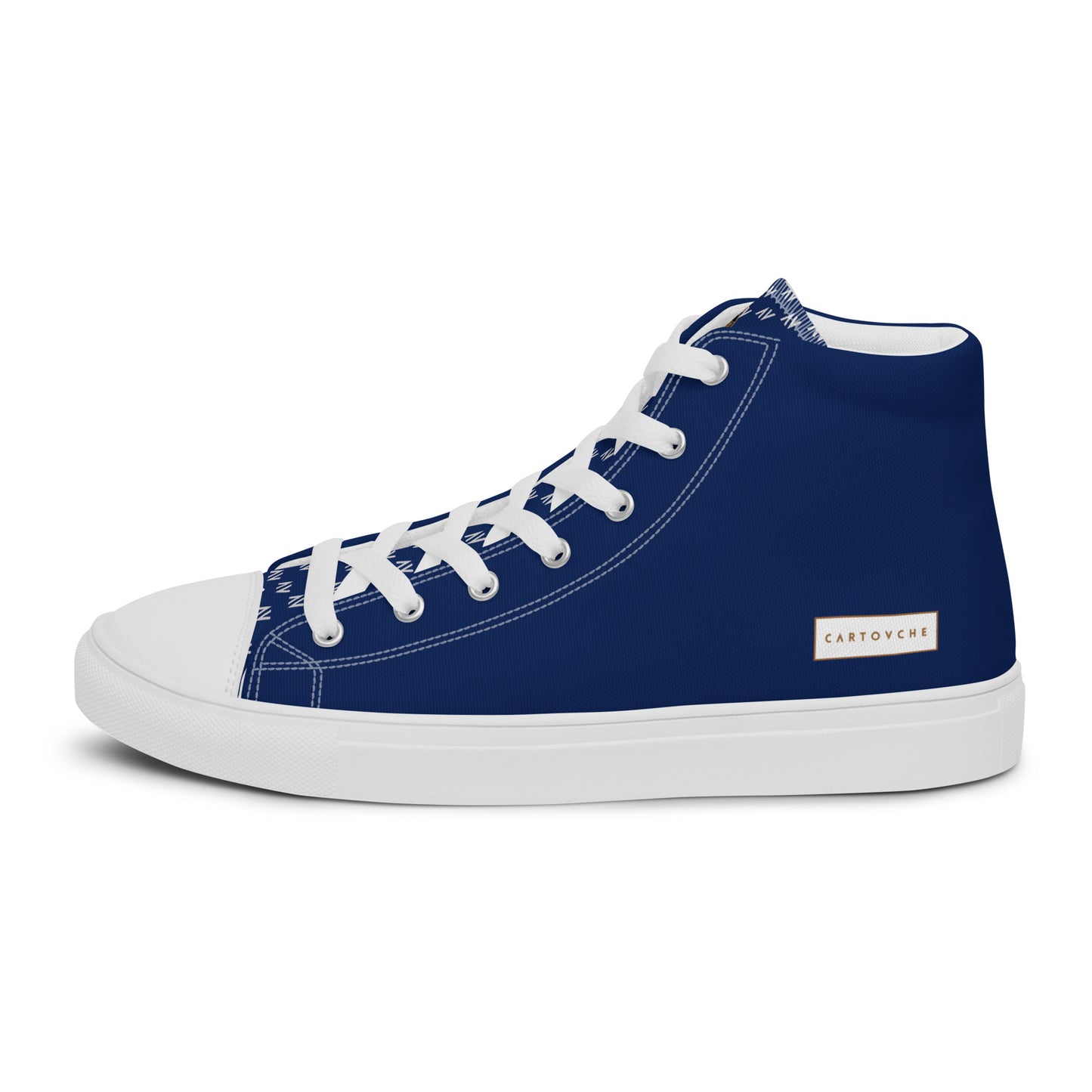 Men’s High Top Canvas Shoes | 'Cartovche Horus' (Navy & White)