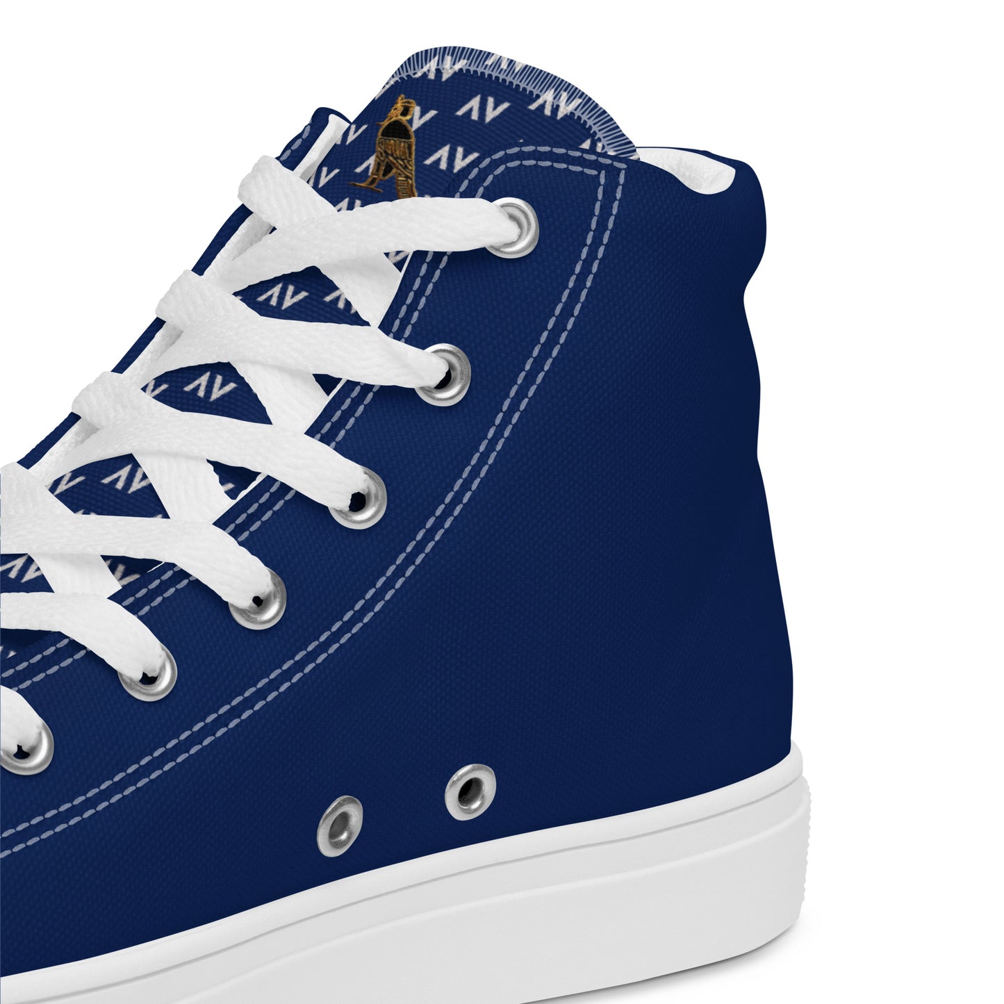 Men’s High Top Canvas Shoes | 'Cartovche Horus' (Navy & White)