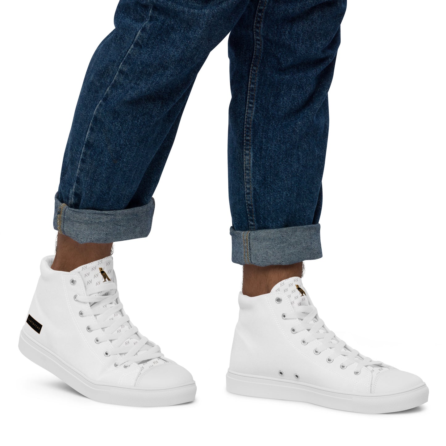 Men’s High Top Canvas Shoes | 'Cartovche Horus' (All White)