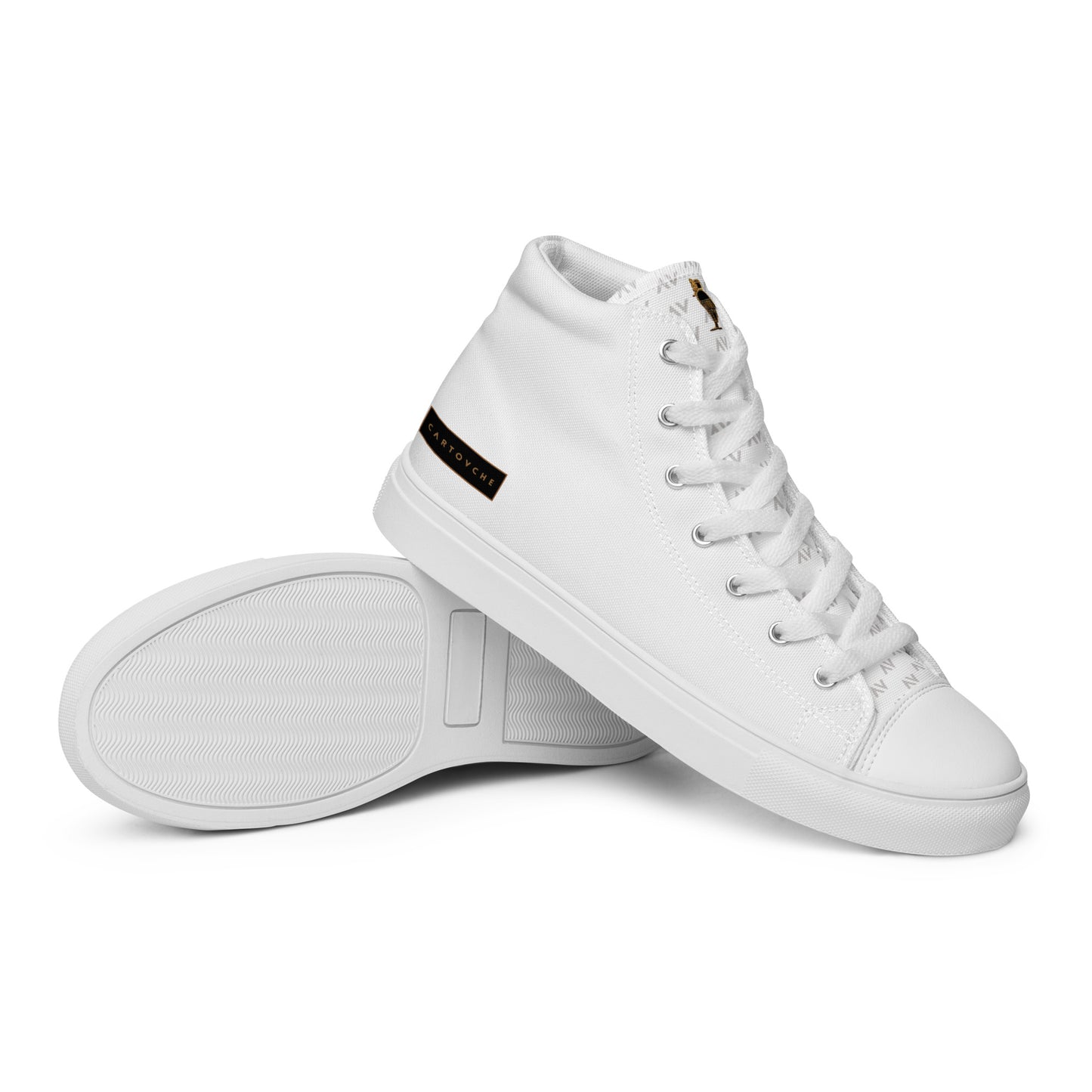 Men’s High Top Canvas Shoes | 'Cartovche Horus' (All White)