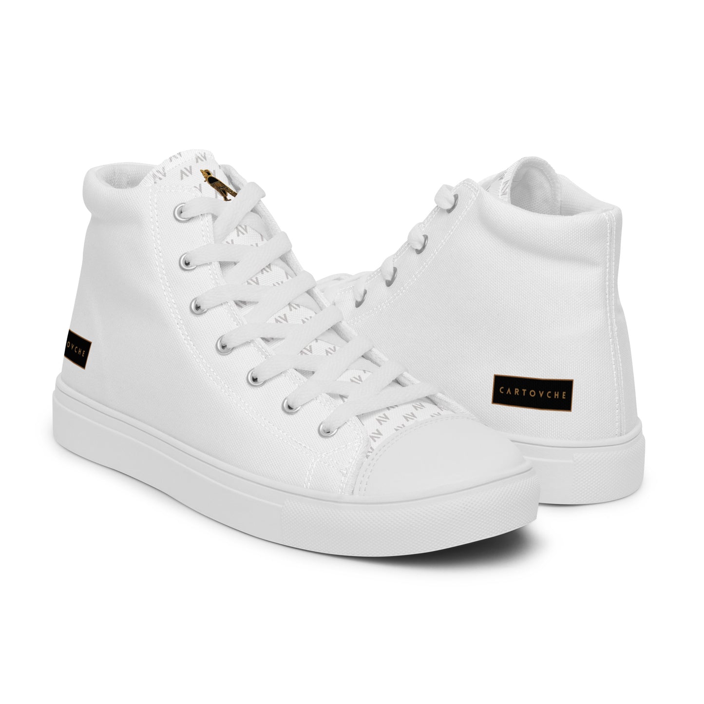 Men’s High Top Canvas Shoes | 'Cartovche Horus' (All White)