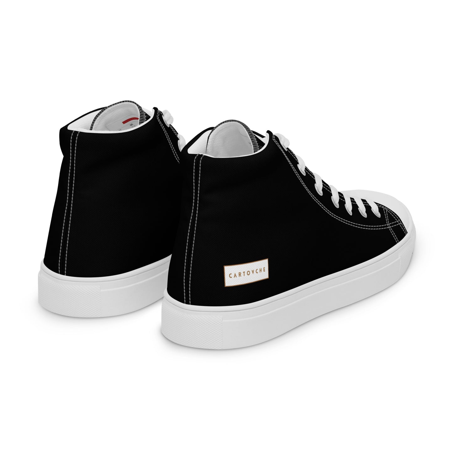 Men’s High Top Canvas Shoes | 'Cartovche Horus' (Black & White)