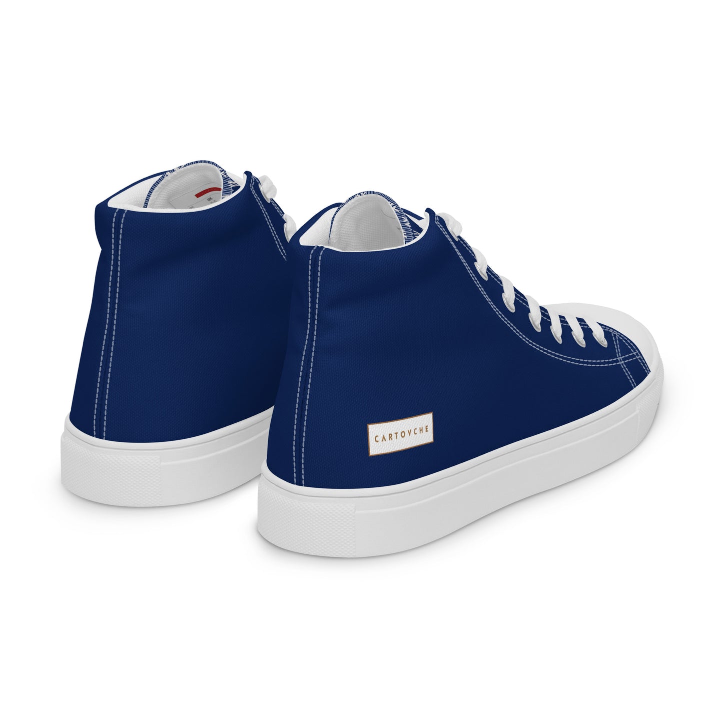 Men’s High Top Canvas Shoes | 'Cartovche Horus' (Navy & White)