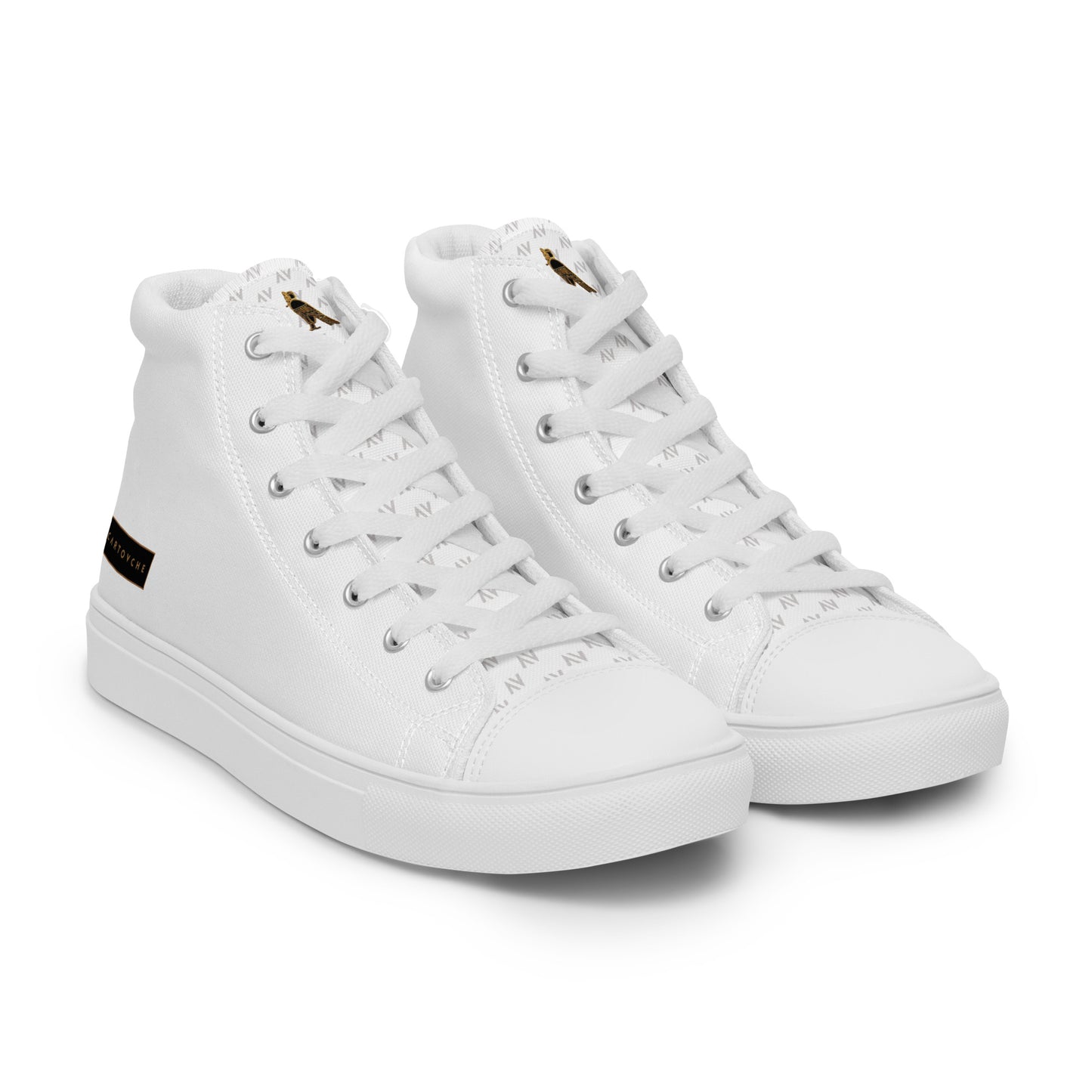 Men’s High Top Canvas Shoes | 'Cartovche Horus' (All White)