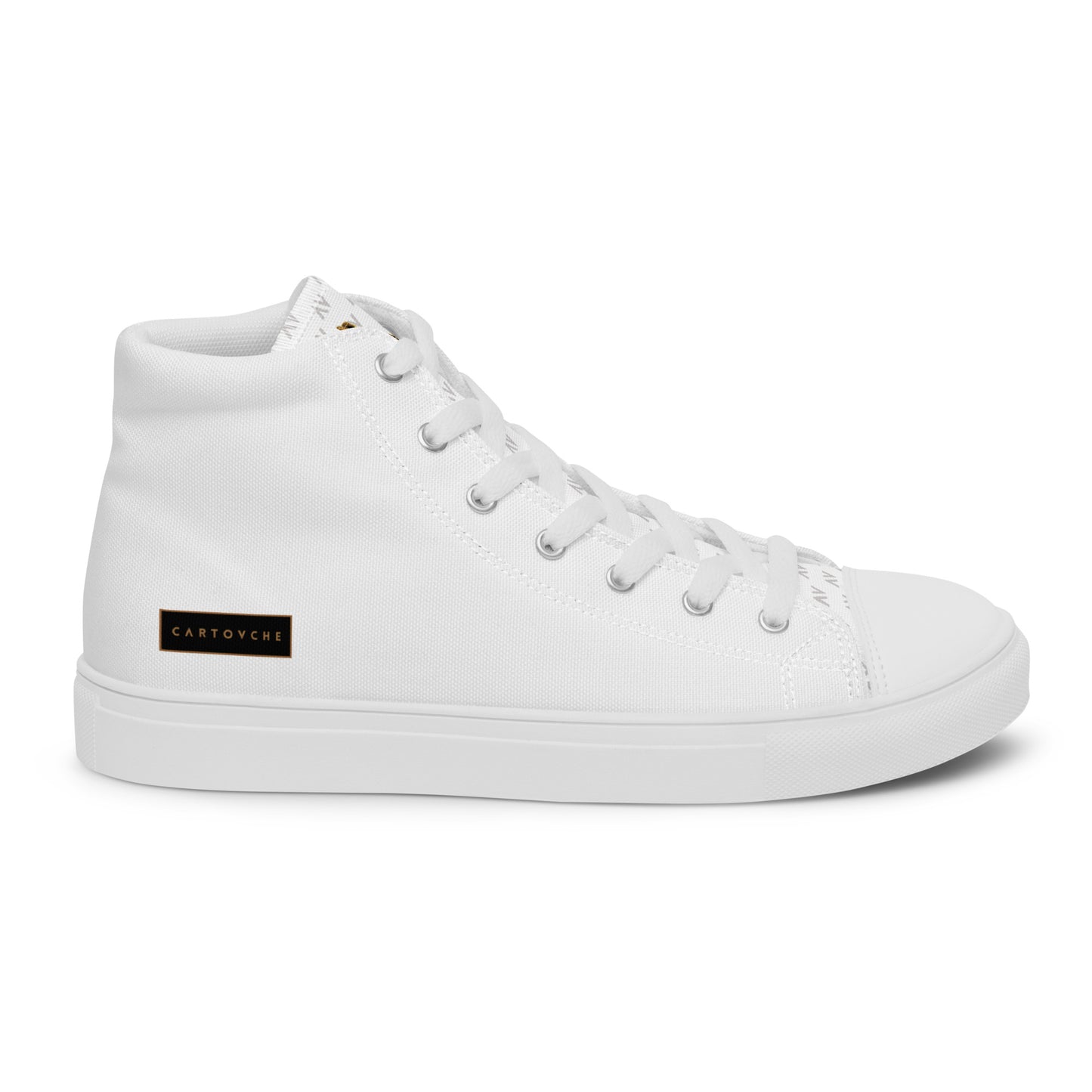 Men’s High Top Canvas Shoes | 'Cartovche Horus' (All White)
