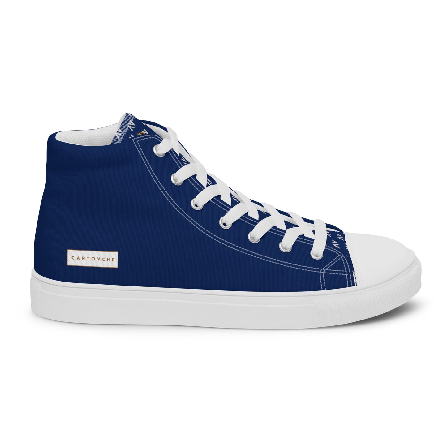 Men’s High Top Canvas Shoes | 'Cartovche Horus' (Navy & White)