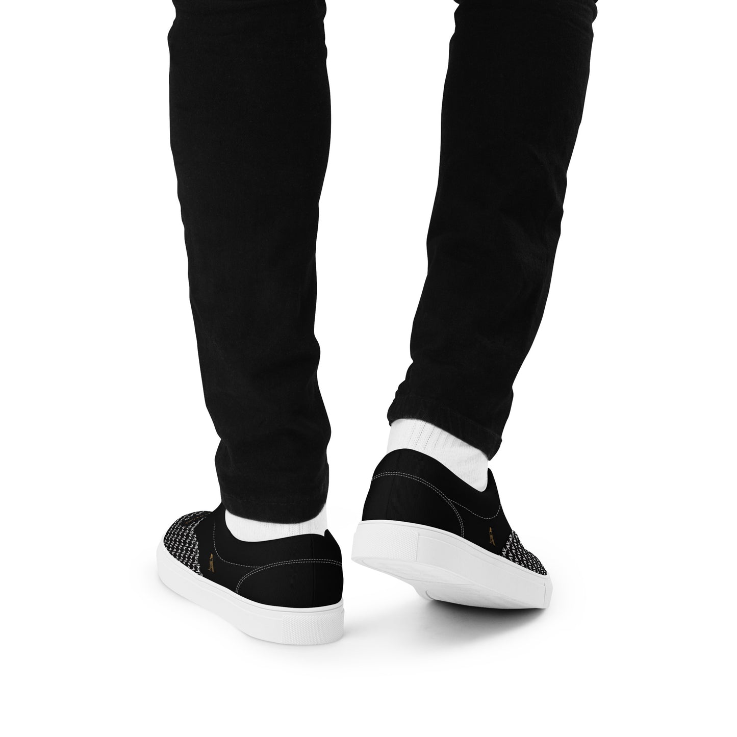 Men’s Lace-Up Canvas Shoes | 'Cartovche Osiris' (Black with White)