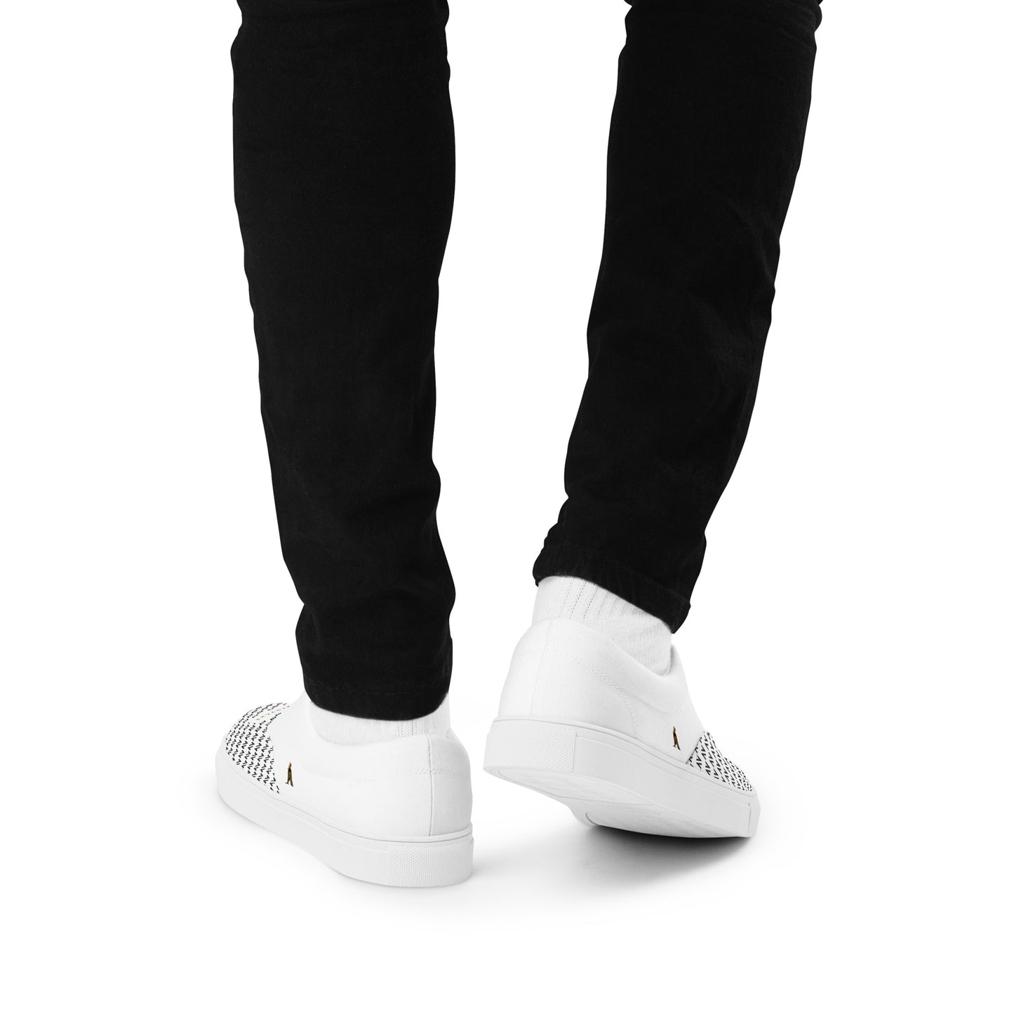 Men’s Lace-Up Canvas Shoes | 'Cartovche Osiris' (White with Black)