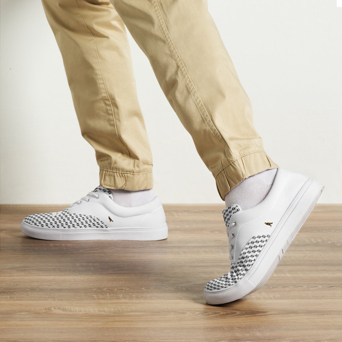Men’s Lace-Up Canvas Shoes | 'Cartovche Osiris' (White with Black)