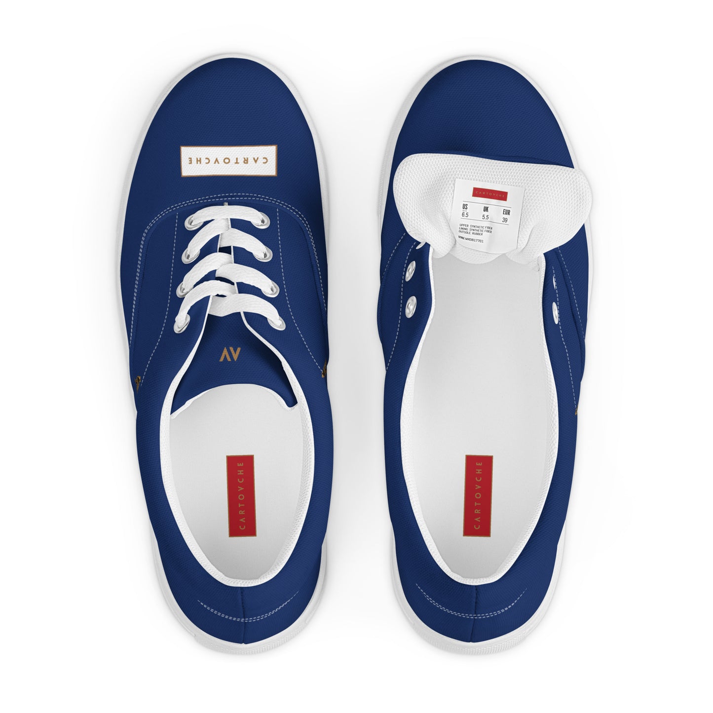 Men’s Lace-Up Canvas Shoes | 'Cartovche Osiris' (Navy & White)