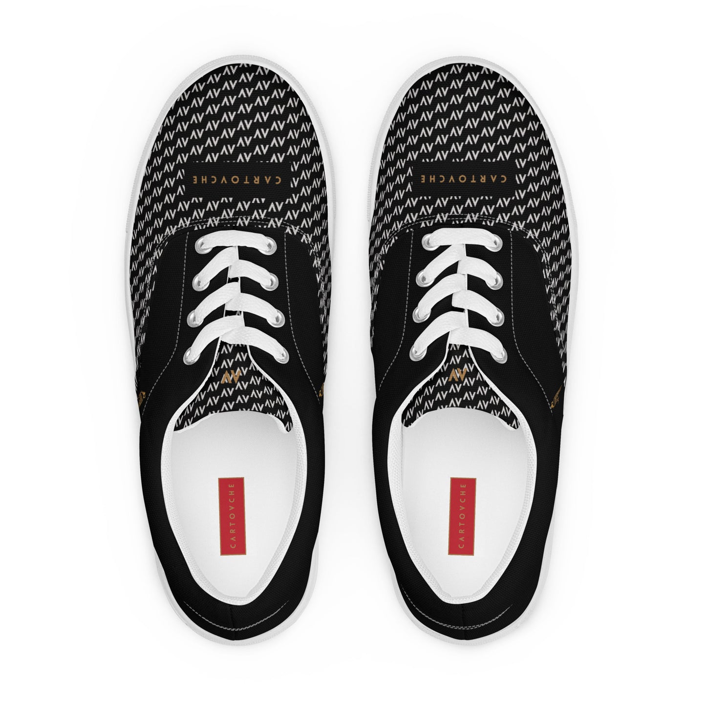 Men’s Lace-Up Canvas Shoes | 'Cartovche Osiris' (Black with White)