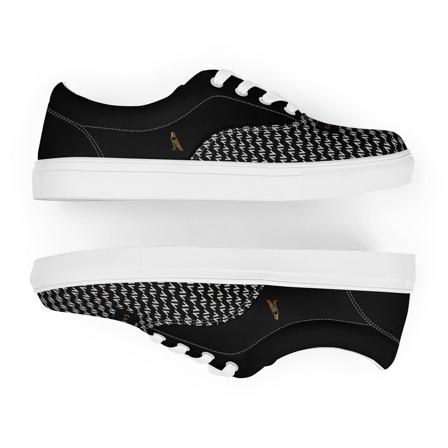 Men’s Lace-Up Canvas Shoes | 'Cartovche Osiris' (Black with White)