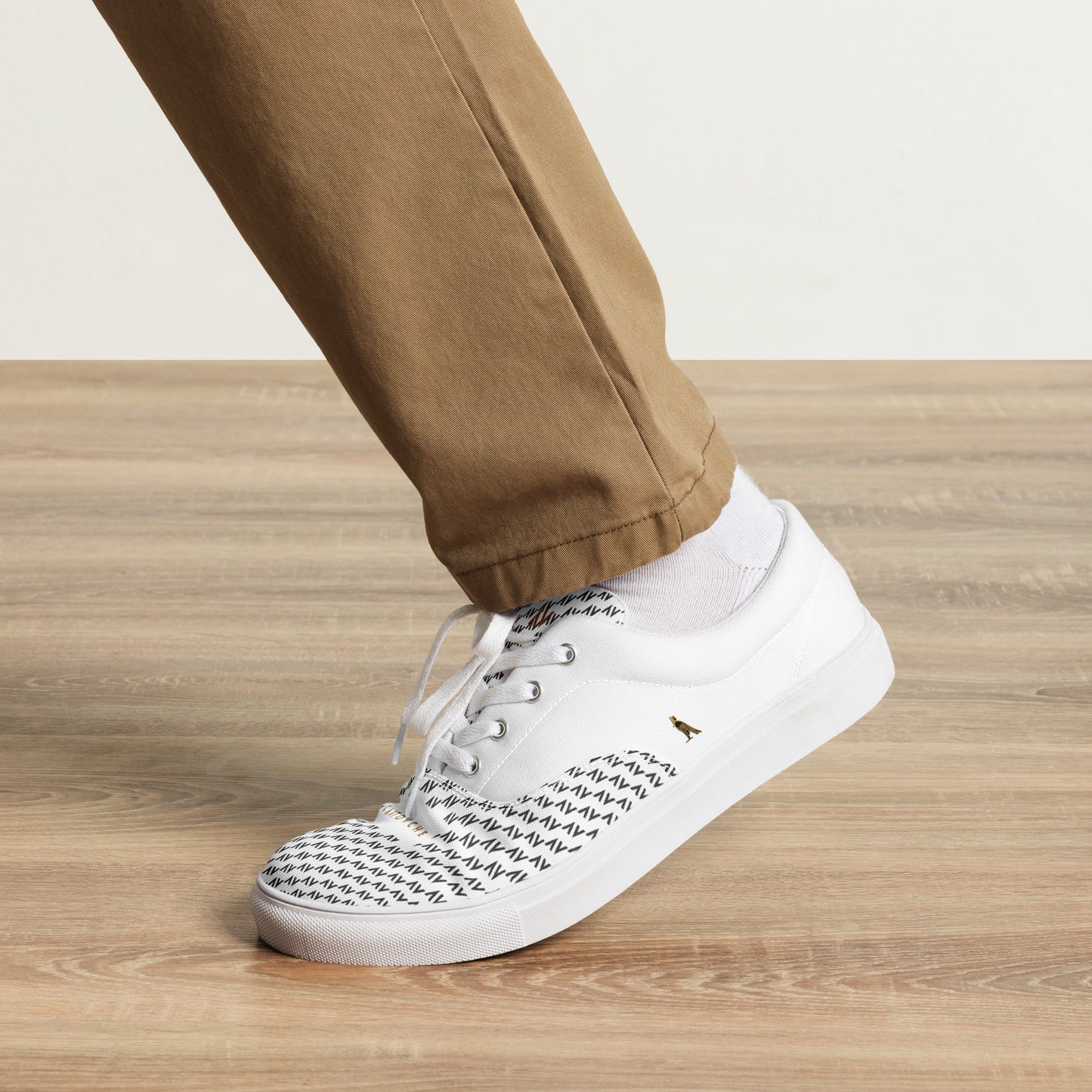 Men’s Lace-Up Canvas Shoes | 'Cartovche Osiris' (White with Black)
