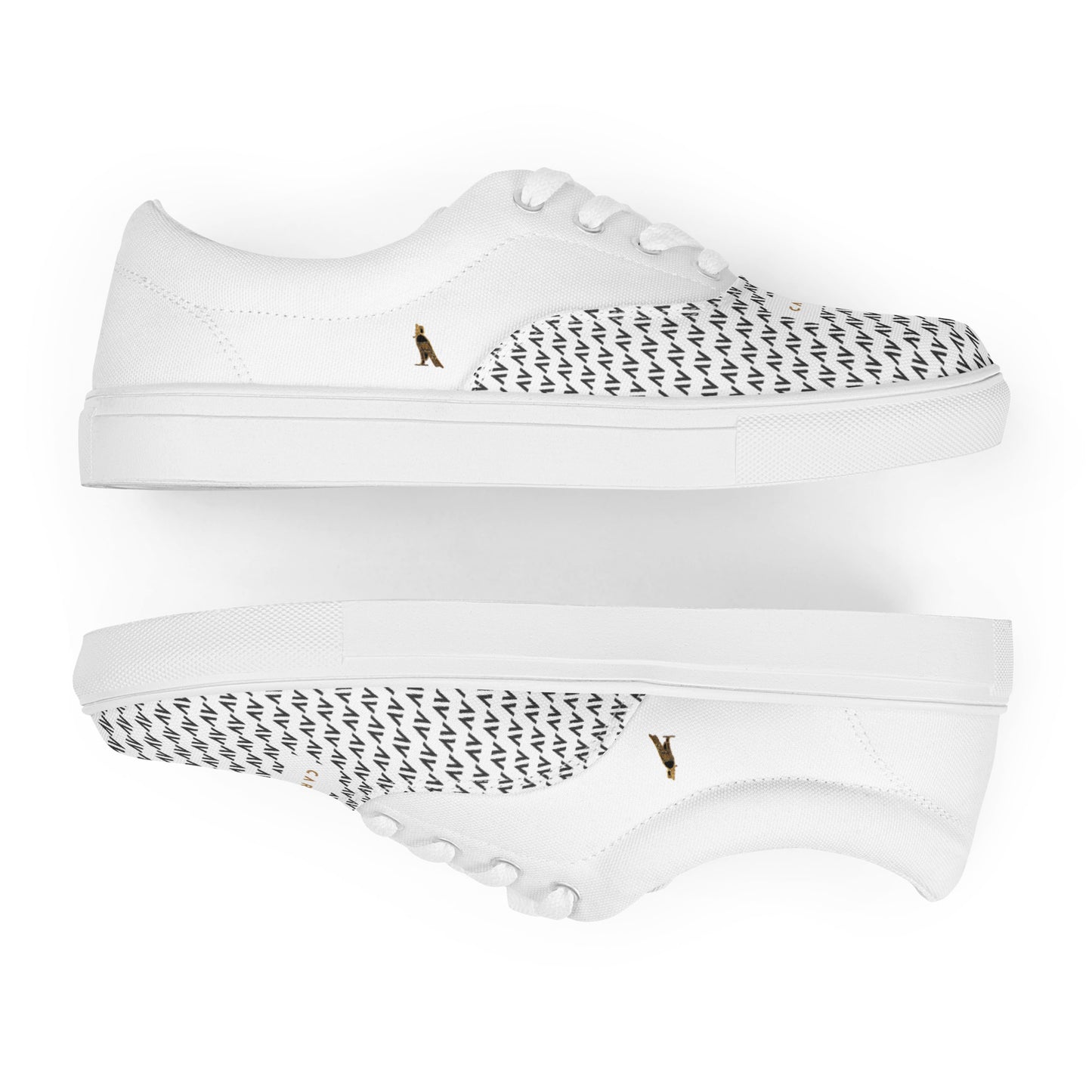 Men’s Lace-Up Canvas Shoes | 'Cartovche Osiris' (White with Black)