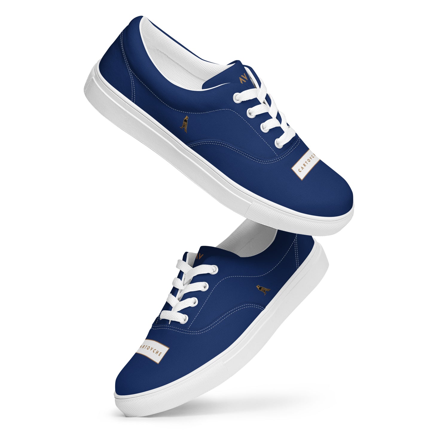 Men’s Lace-Up Canvas Shoes | 'Cartovche Osiris' (Navy & White)