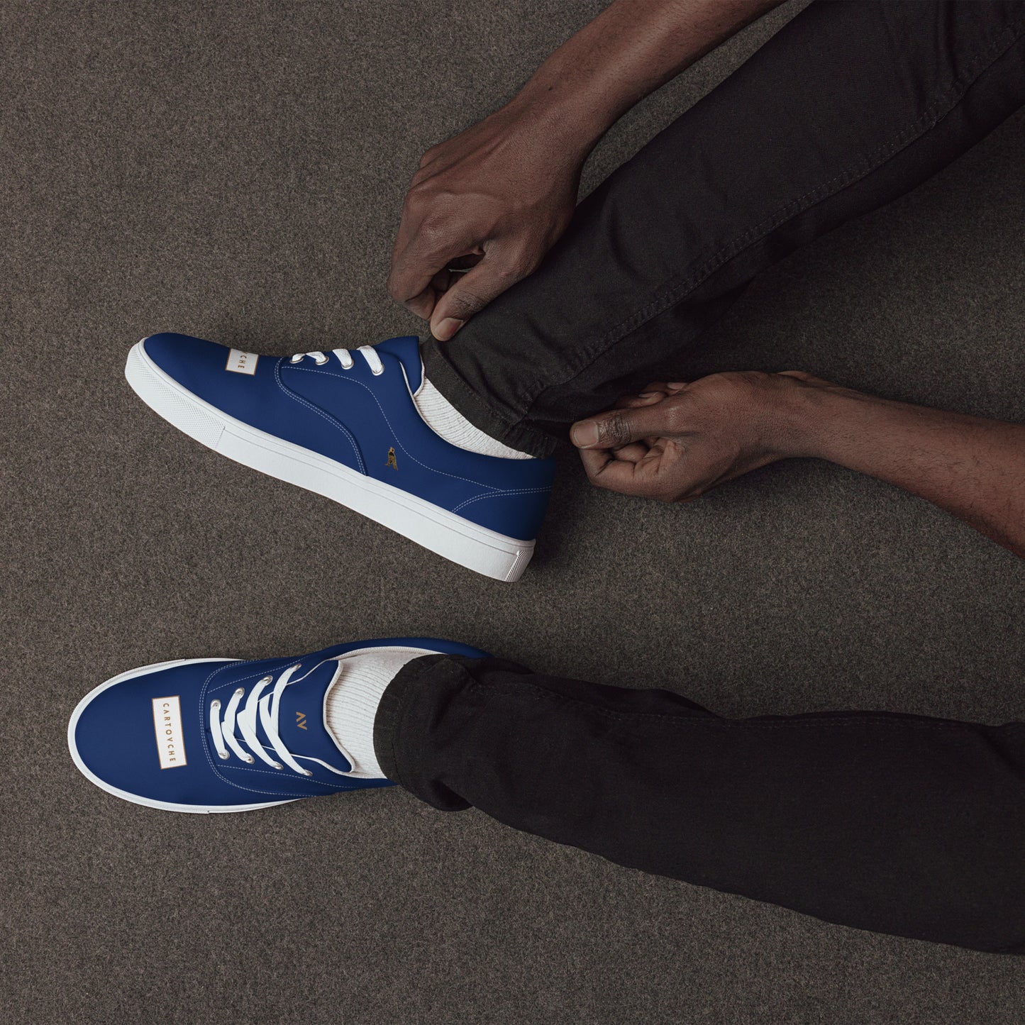 Men’s Lace-Up Canvas Shoes | 'Cartovche Osiris' (Navy & White)