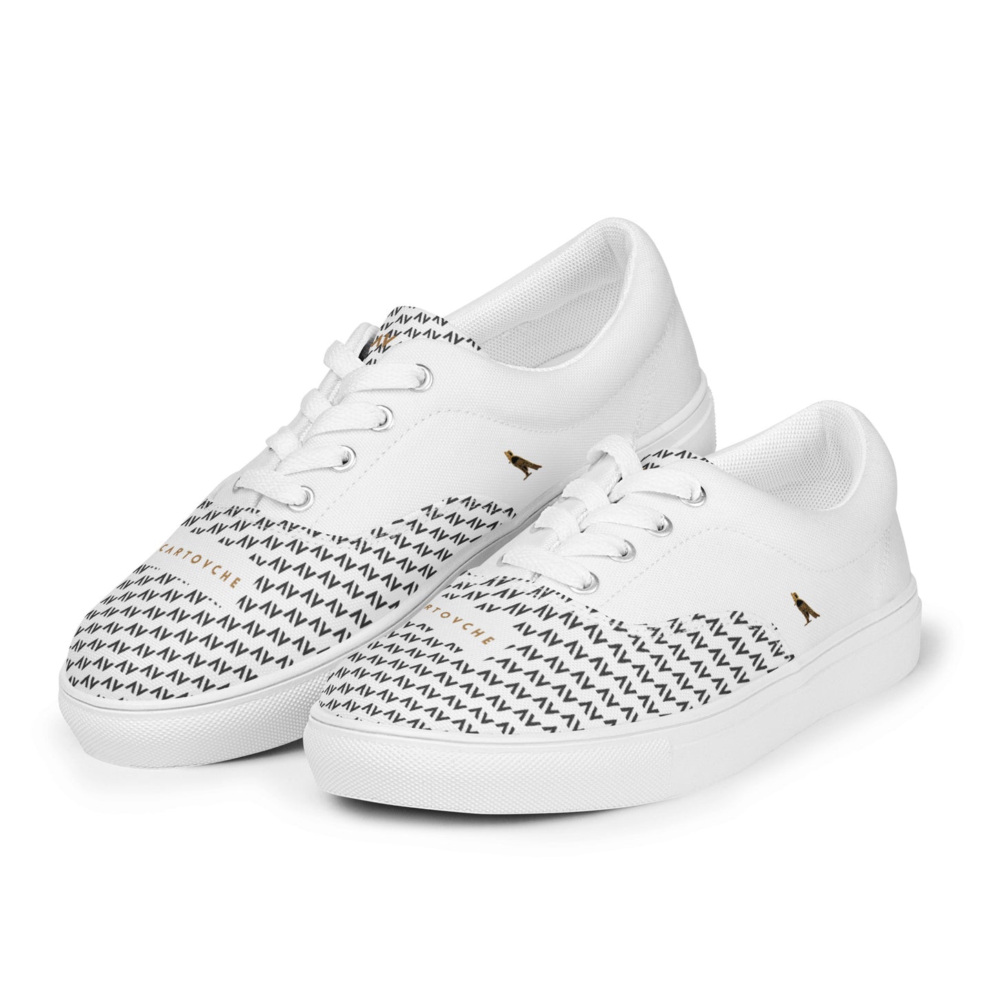 Men’s Lace-Up Canvas Shoes | 'Cartovche Osiris' (White with Black)