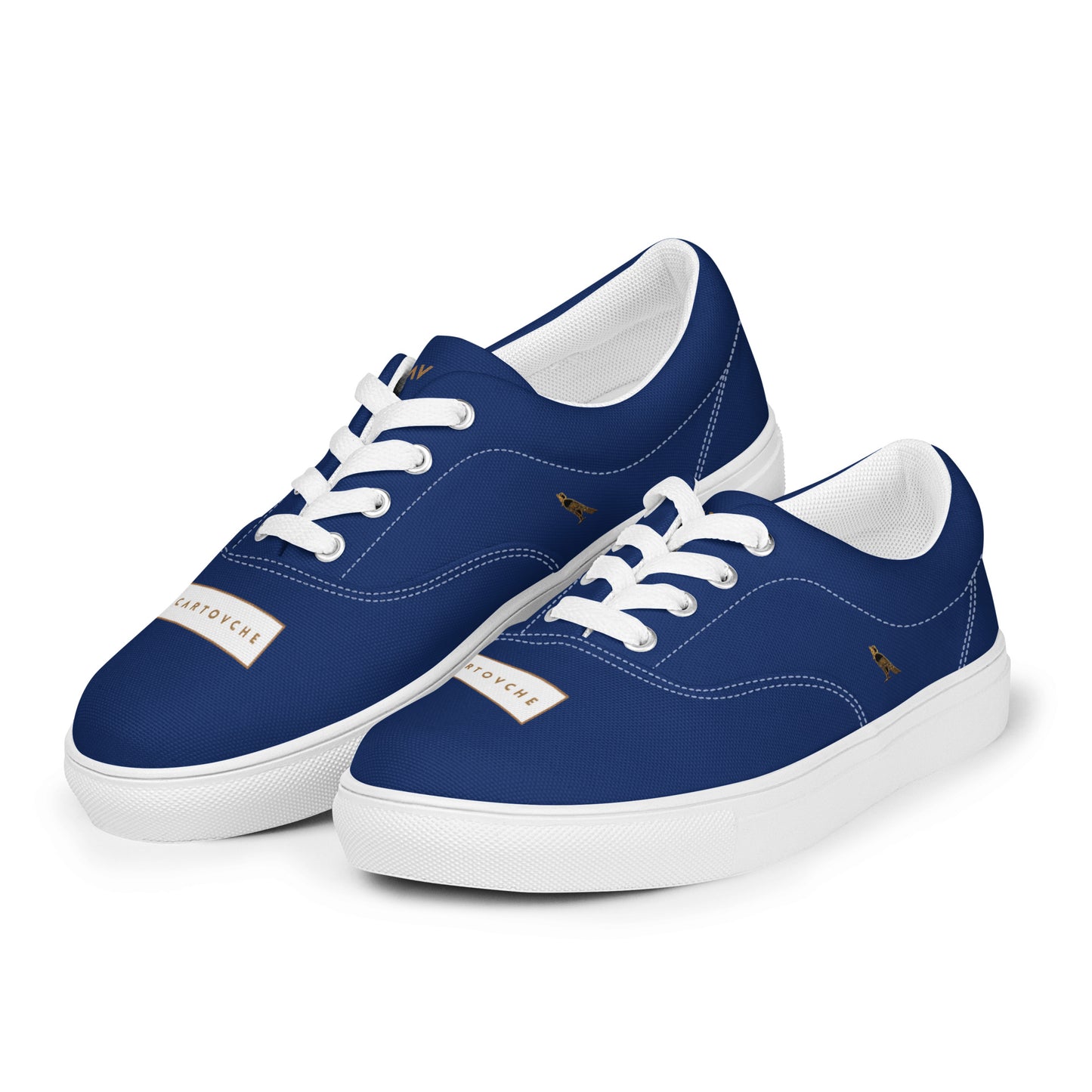 Men’s Lace-Up Canvas Shoes | 'Cartovche Osiris' (Navy & White)