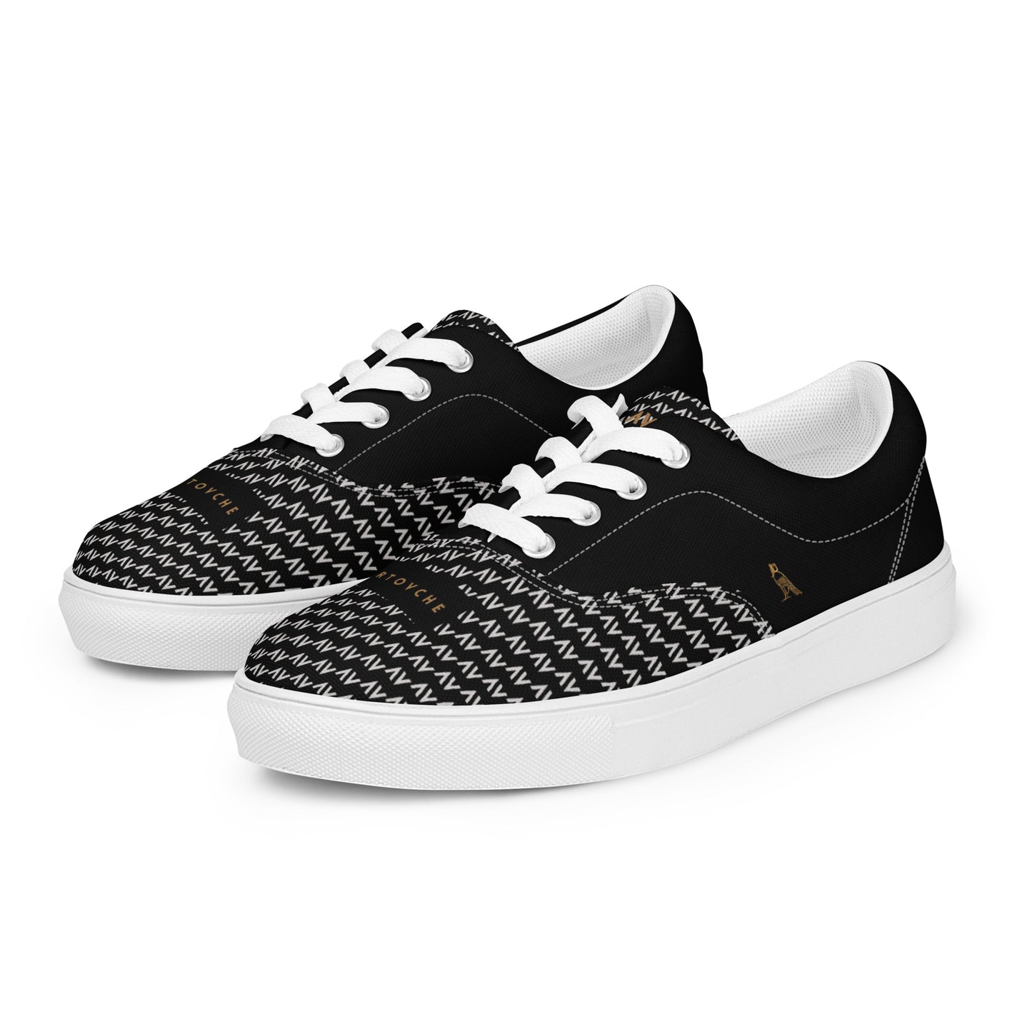 Men’s Lace-Up Canvas Shoes | 'Cartovche Osiris' (Black with White)