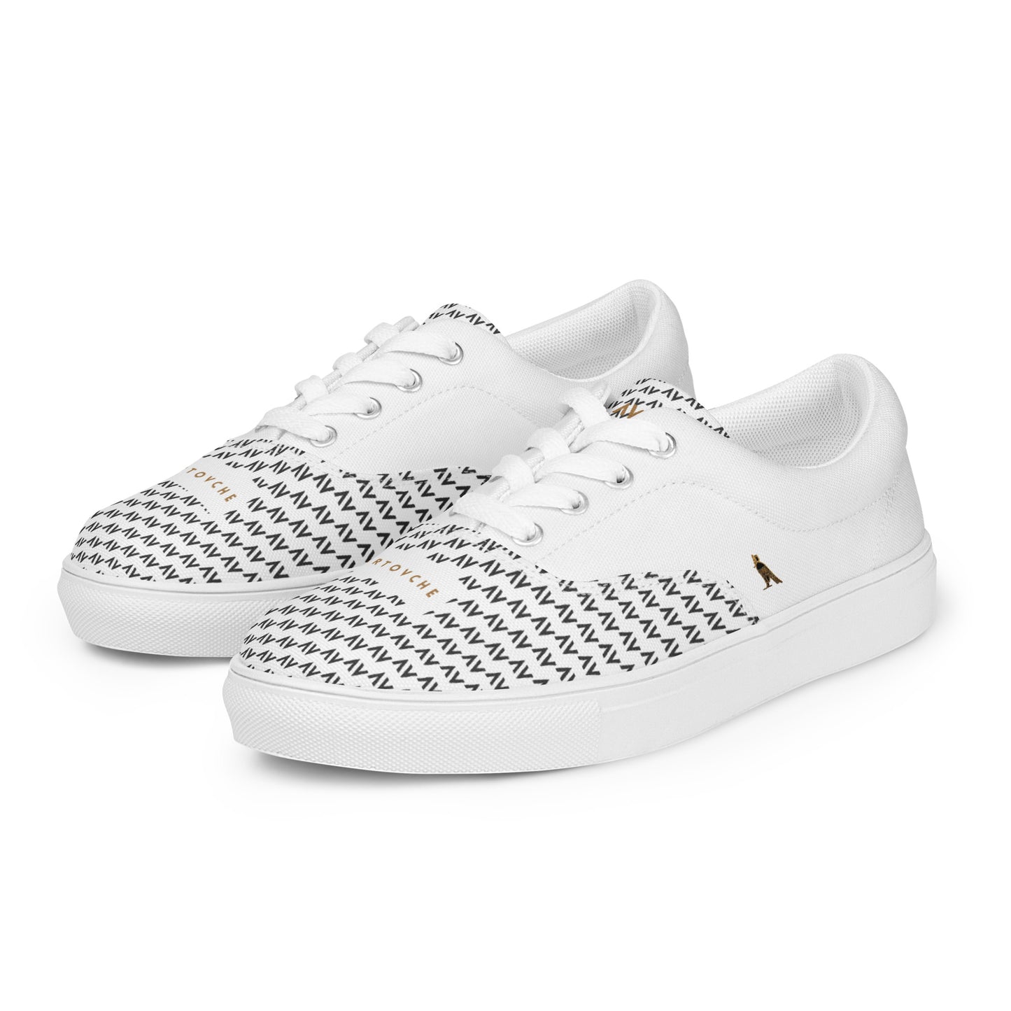 Men’s Lace-Up Canvas Shoes | 'Cartovche Osiris' (White with Black)