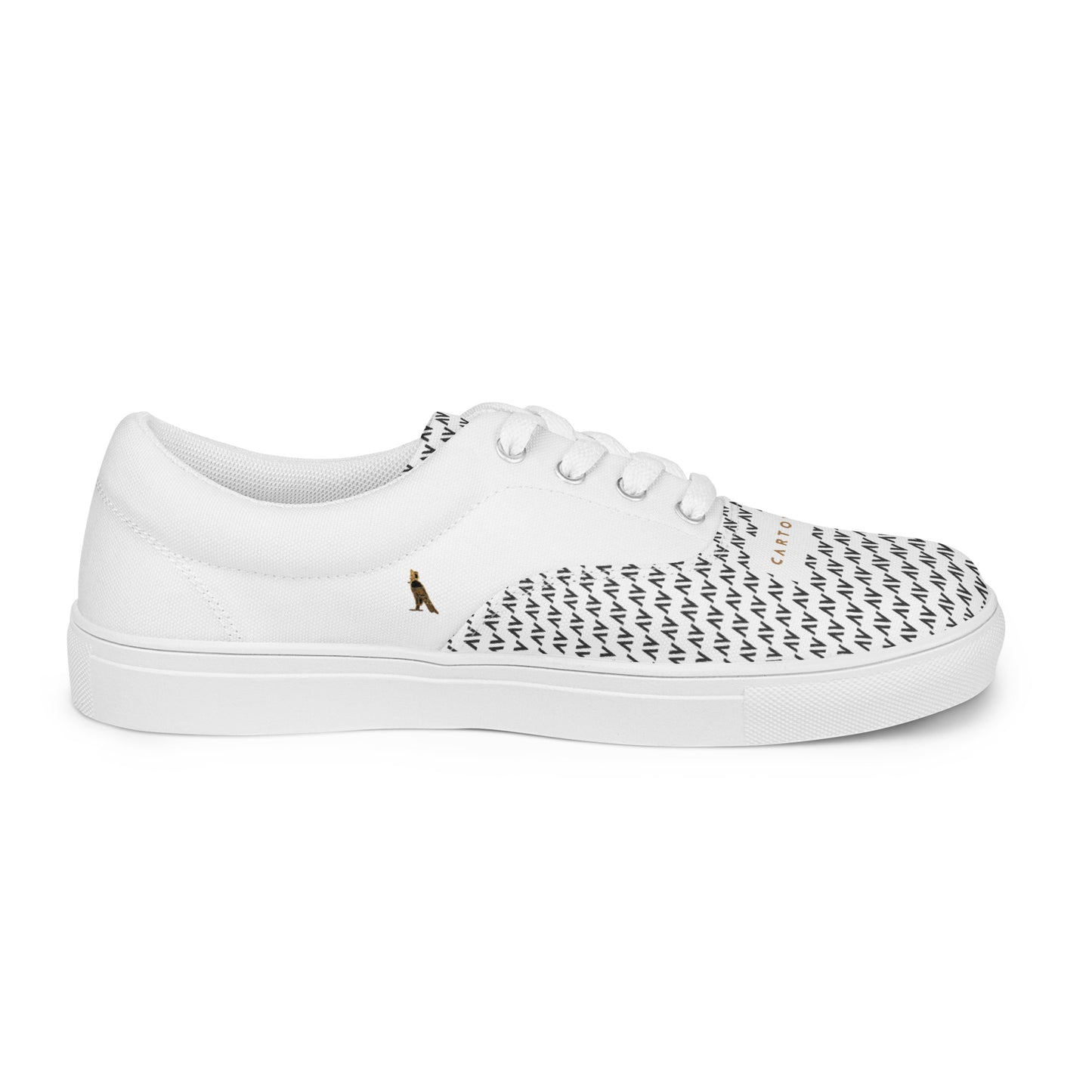 Men’s Lace-Up Canvas Shoes | 'Cartovche Osiris' (White with Black)
