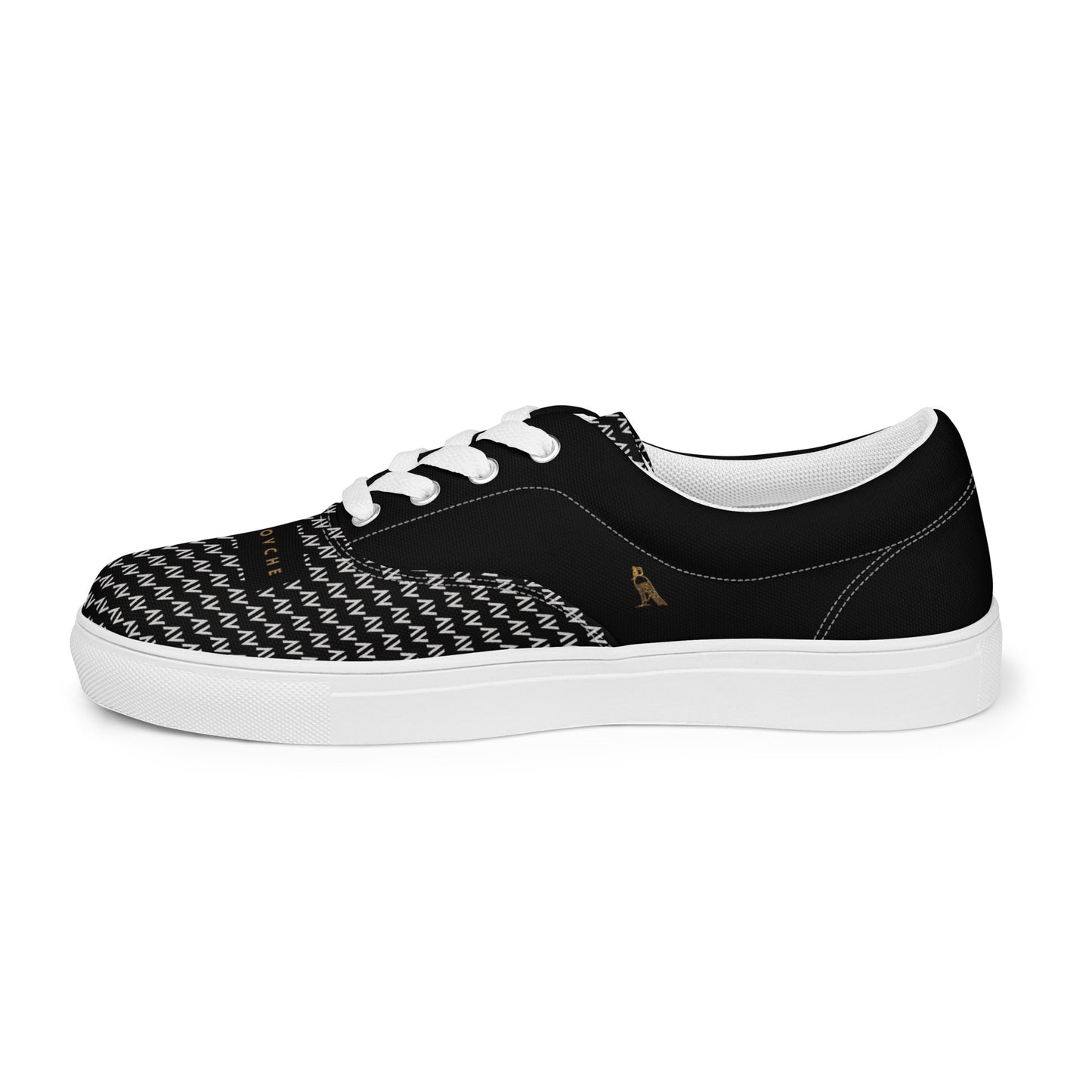 Men’s Lace-Up Canvas Shoes | 'Cartovche Osiris' (Black with White)