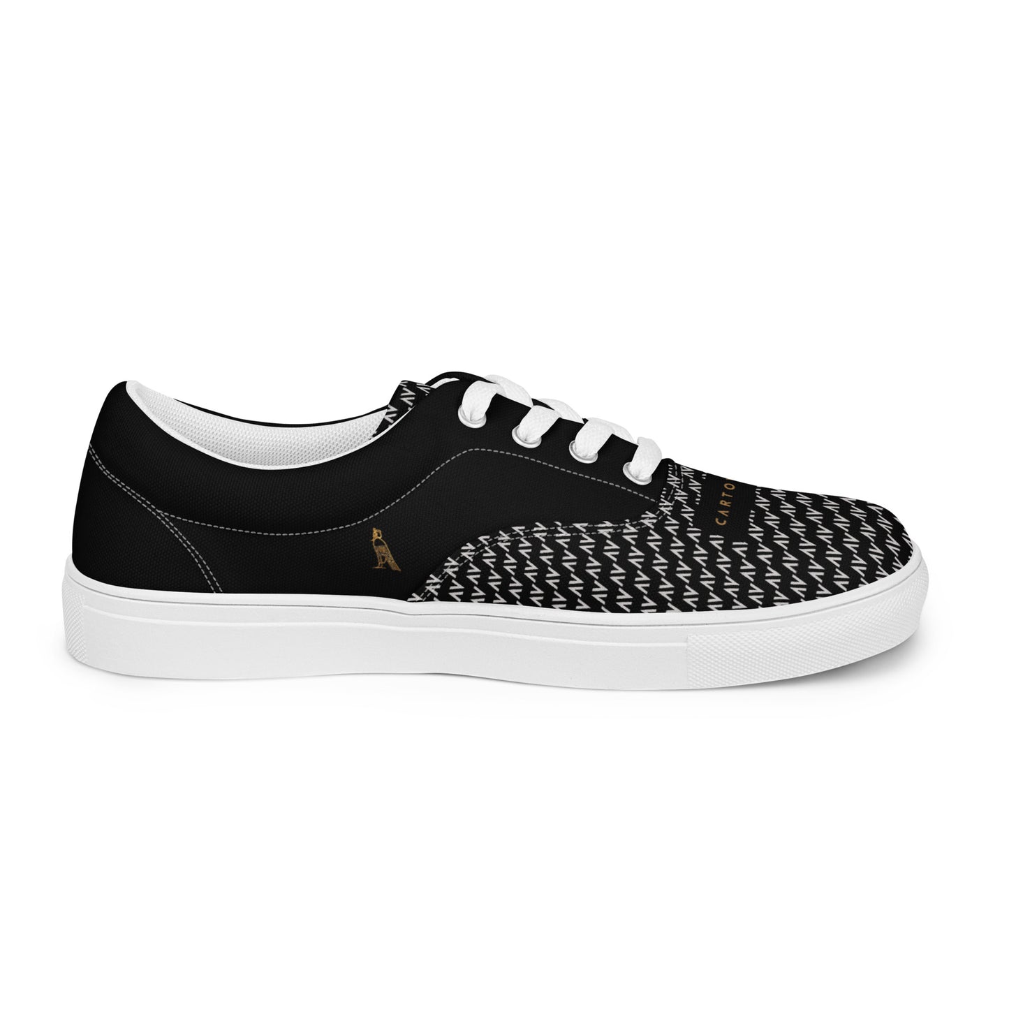 Men’s Lace-Up Canvas Shoes | 'Cartovche Osiris' (Black with White)