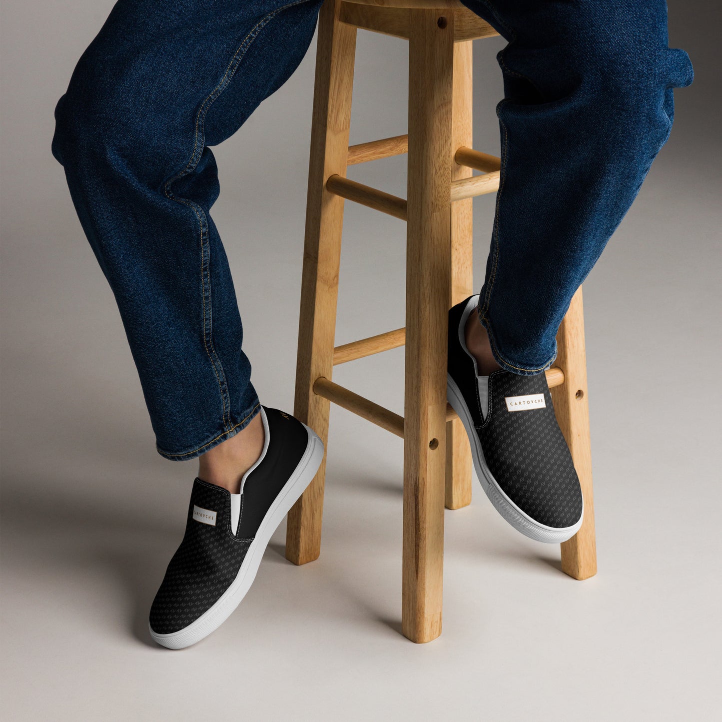 Men’s Slip-On Canvas Shoes | 'Cartovche Ramesses' (Black)