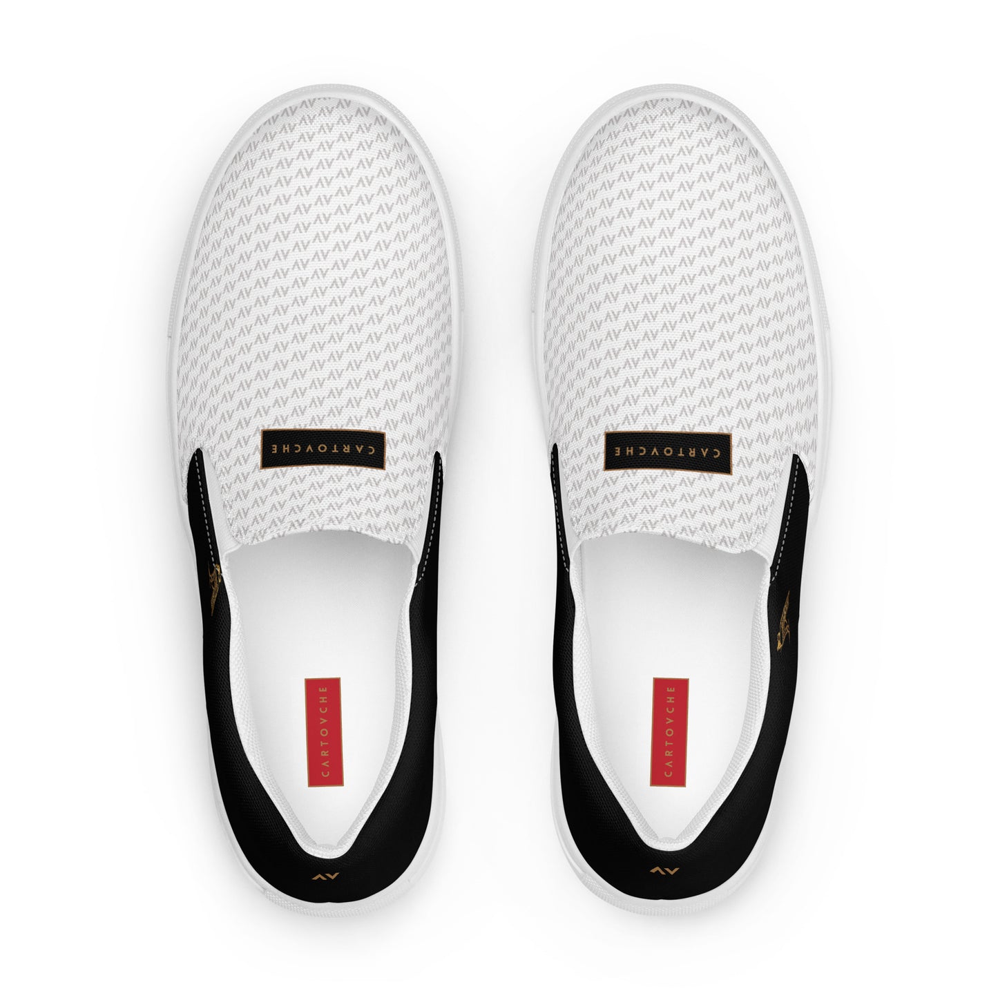 Men’s Slip-On Canvas Shoes | 'Cartovche Ramesses' (White & Black)