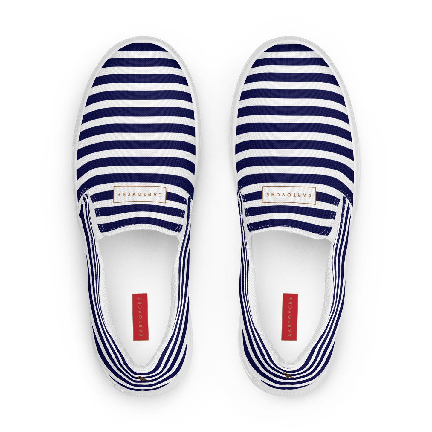 Men’s Slip-On Canvas Shoes | 'Cartovche Ramesses' (Blue & White Stripe)