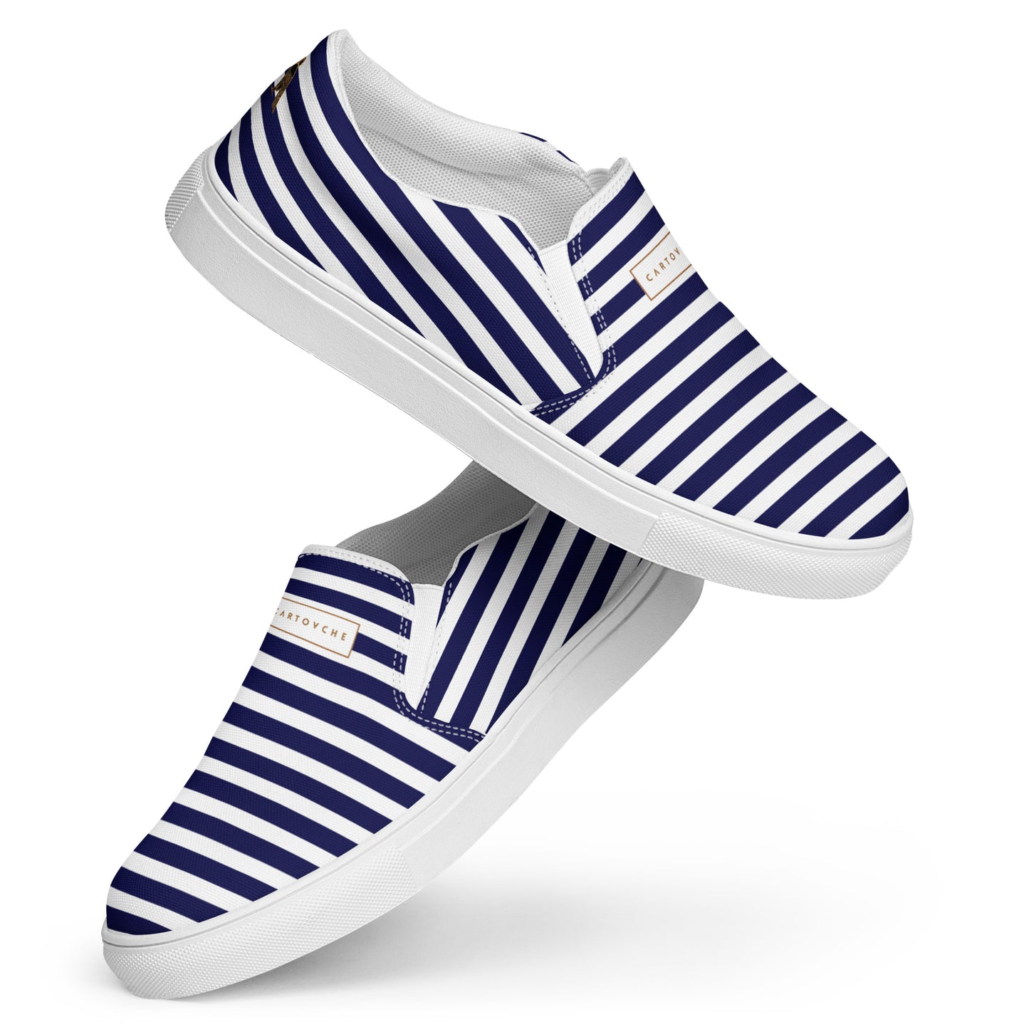 Men’s Slip-On Canvas Shoes | 'Cartovche Ramesses' (Blue & White Stripe)