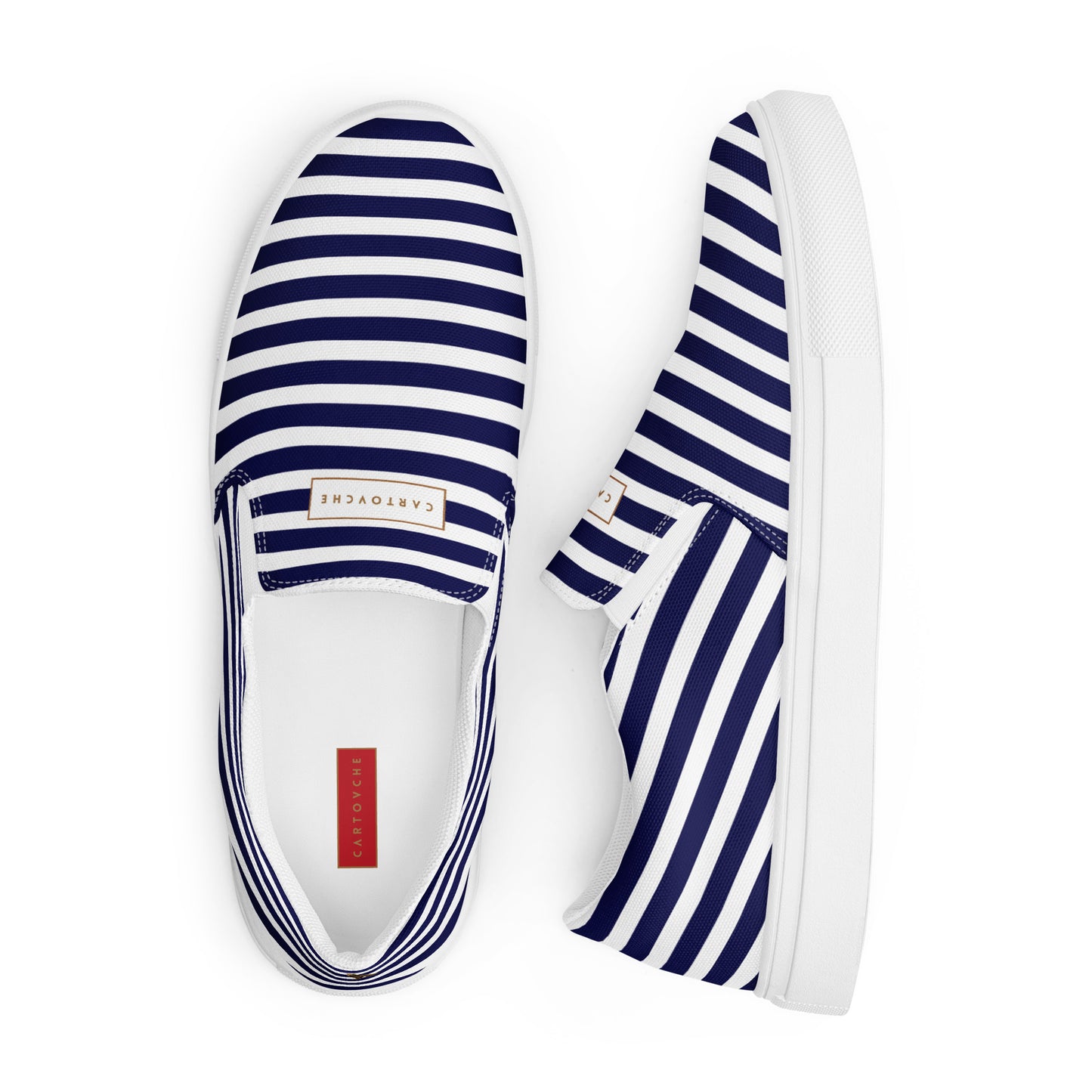 Men’s Slip-On Canvas Shoes | 'Cartovche Ramesses' (Blue & White Stripe)