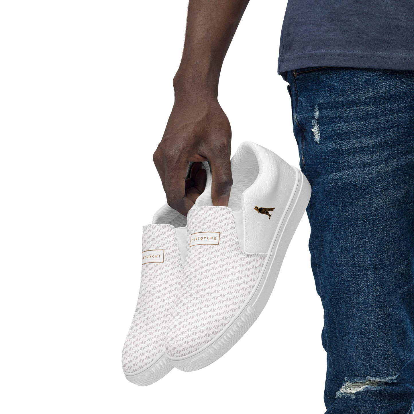 Men’s Slip-On Canvas Shoes | 'Cartovche Ramesses' (White)