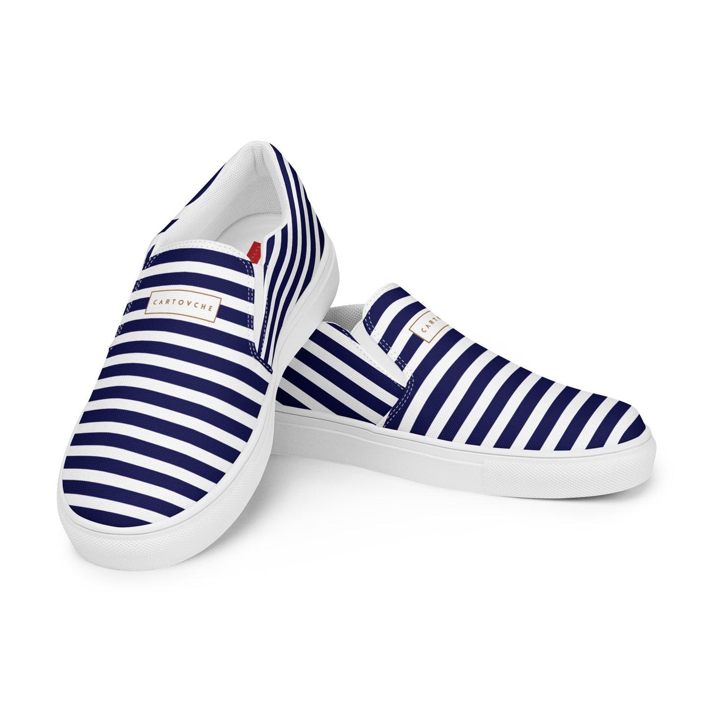 Men’s Slip-On Canvas Shoes | 'Cartovche Ramesses' (Blue & White Stripe)