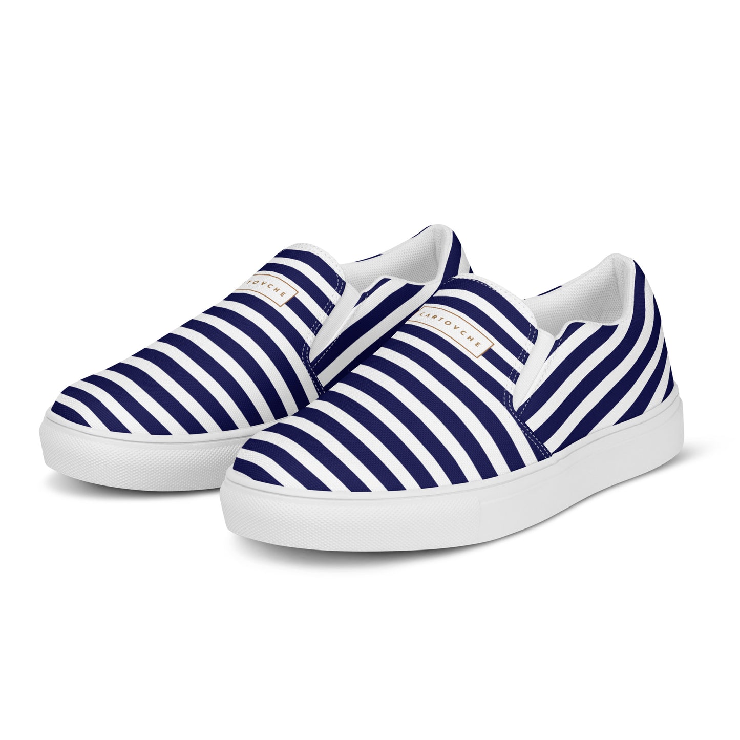 Men’s Slip-On Canvas Shoes | 'Cartovche Ramesses' (Blue & White Stripe)