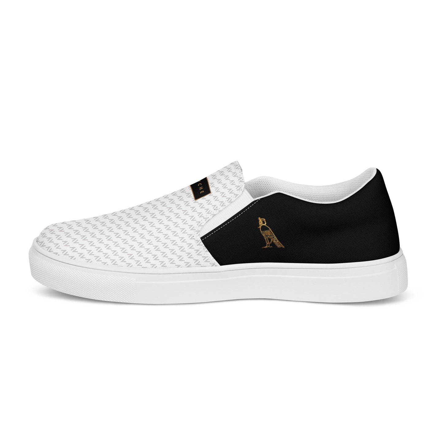 Men’s Slip-On Canvas Shoes | 'Cartovche Ramesses' (White & Black)