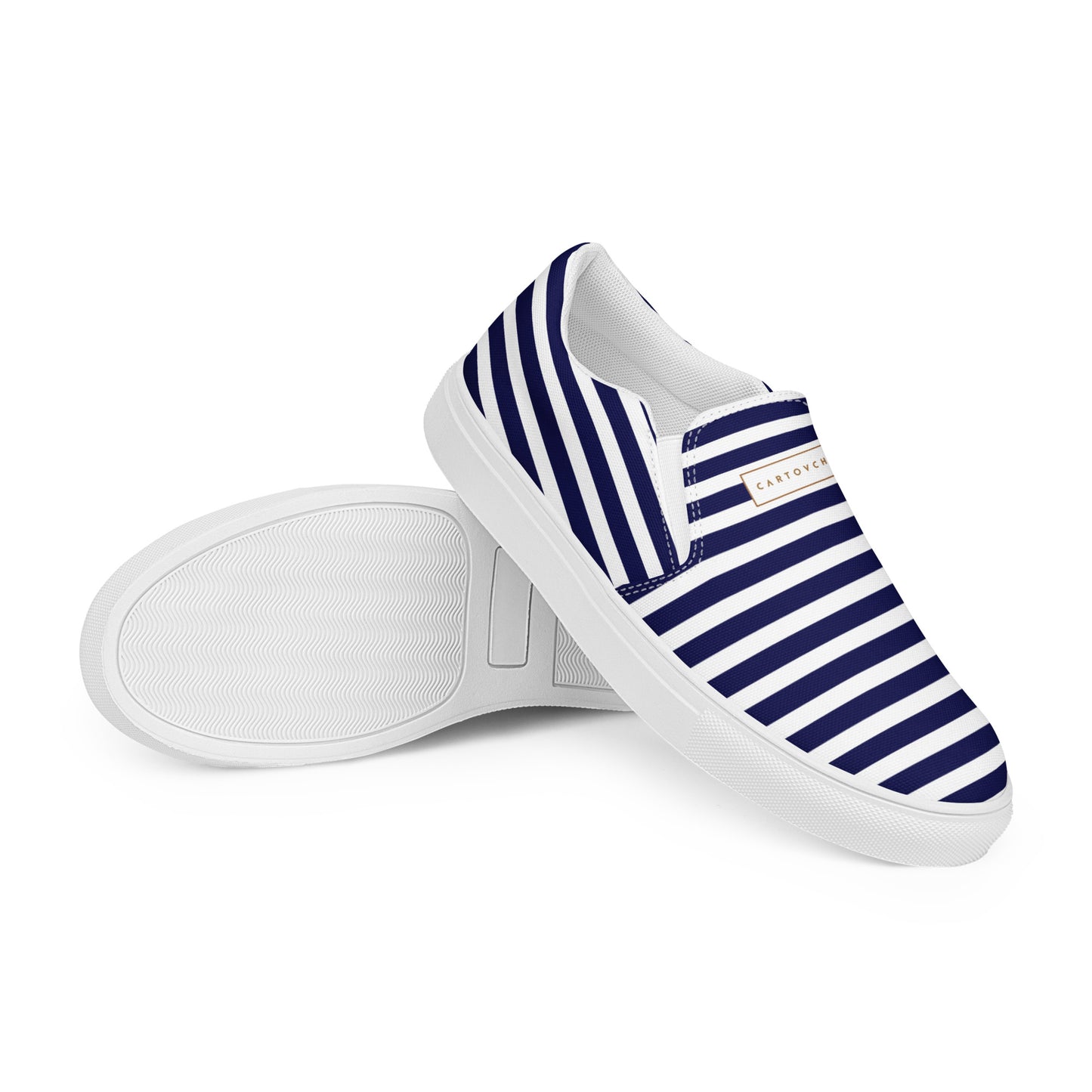 Men’s Slip-On Canvas Shoes | 'Cartovche Ramesses' (Blue & White Stripe)