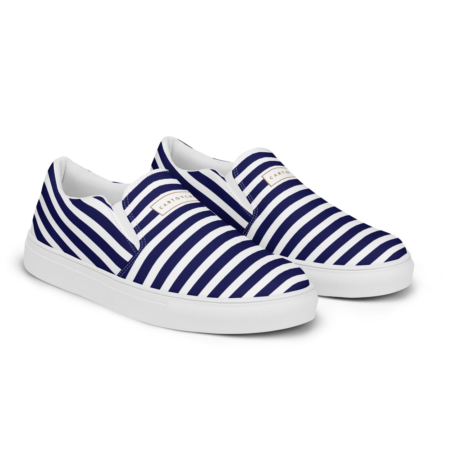 Men’s Slip-On Canvas Shoes | 'Cartovche Ramesses' (Blue & White Stripe)