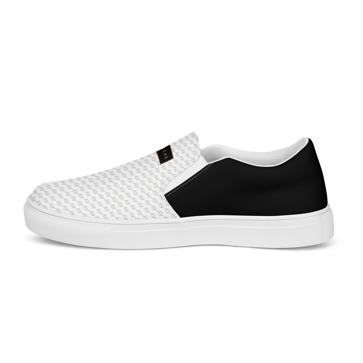 Men’s Slip-On Canvas Shoes | 'Cartovche Ramesses' (White & Black)