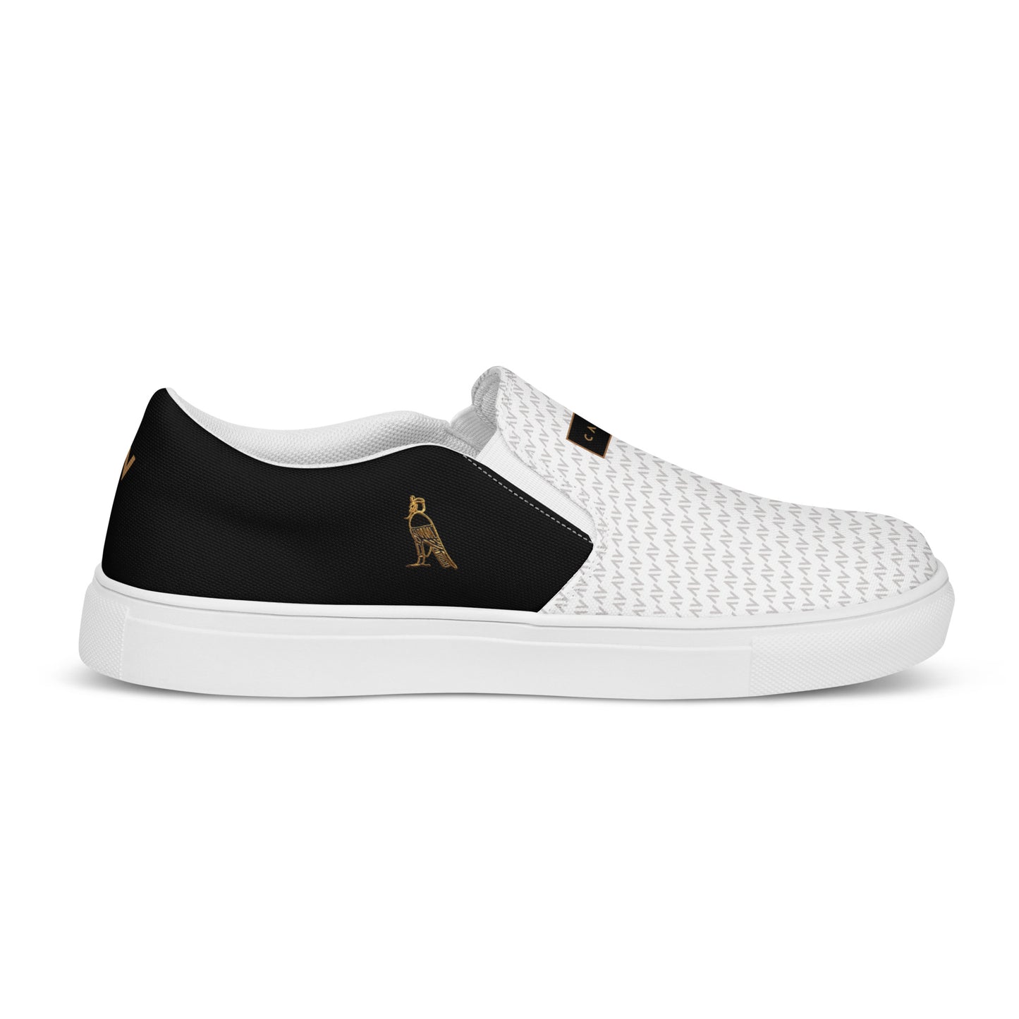 Men’s Slip-On Canvas Shoes | 'Cartovche Ramesses' (White & Black)
