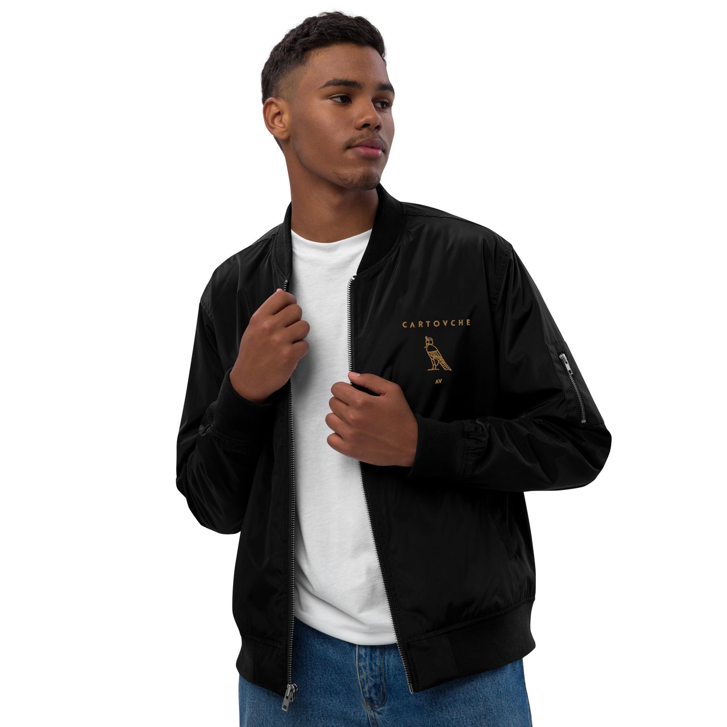 Cartovche Men's Embroidered Bomber Jacket