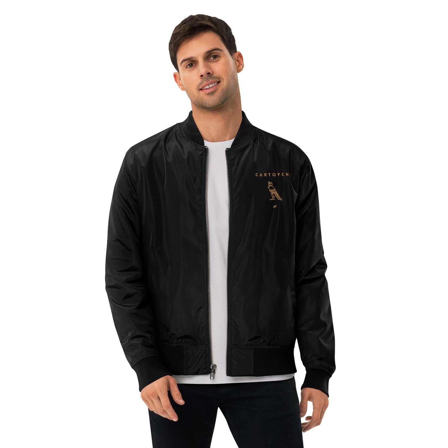 Cartovche Men's Embroidered Bomber Jacket