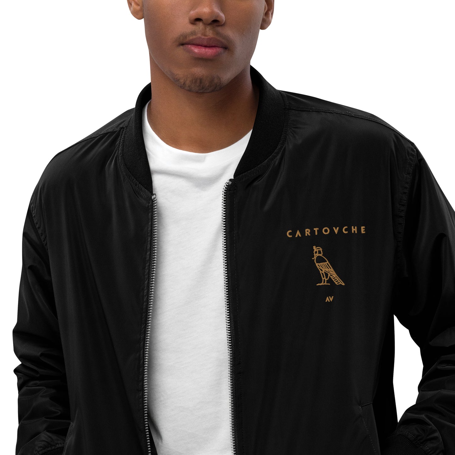Cartovche Men's Embroidered Bomber Jacket