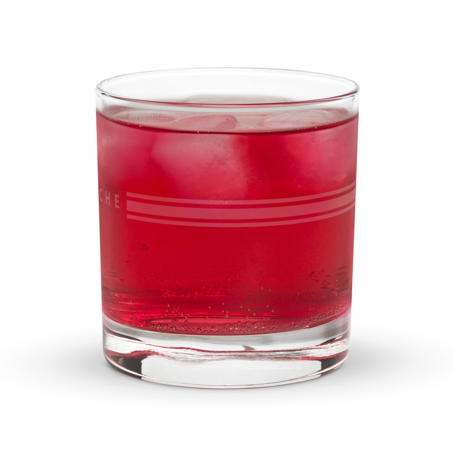 Whiskey Rocks Glass | Cartovche Logo with Striped Band